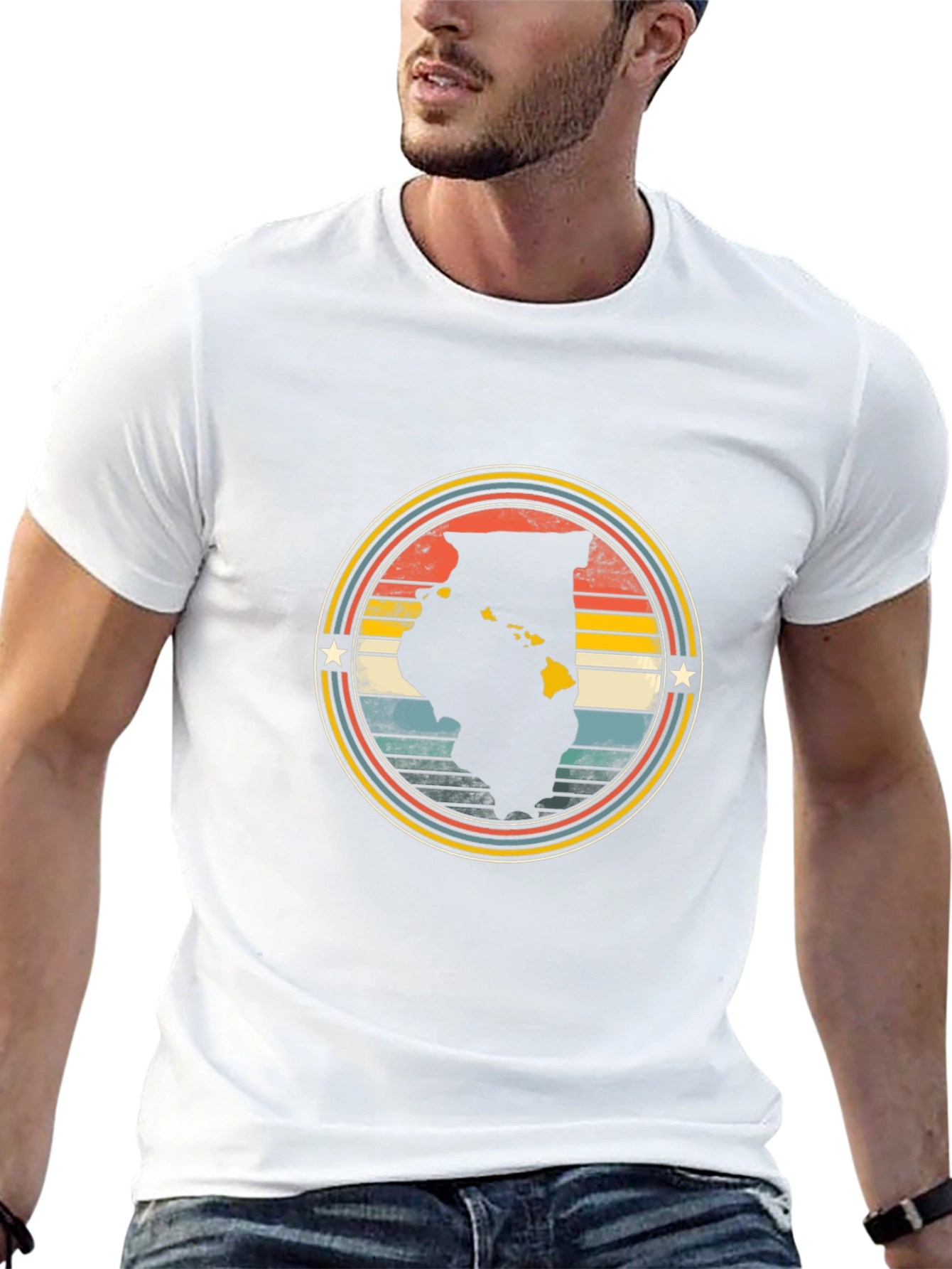 Retro State Pride T-Shirt - Black