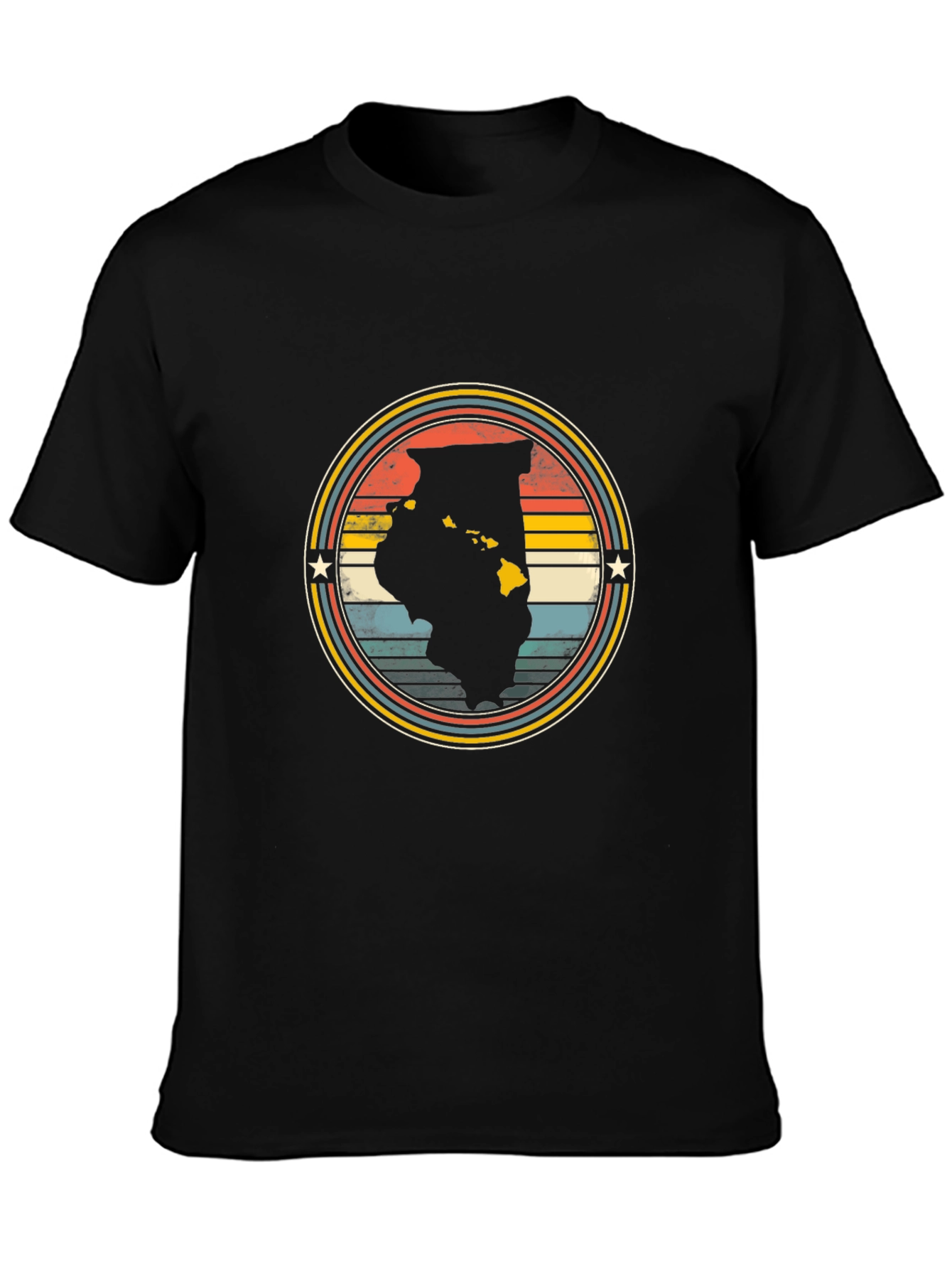 Retro State Pride T-Shirt - Black