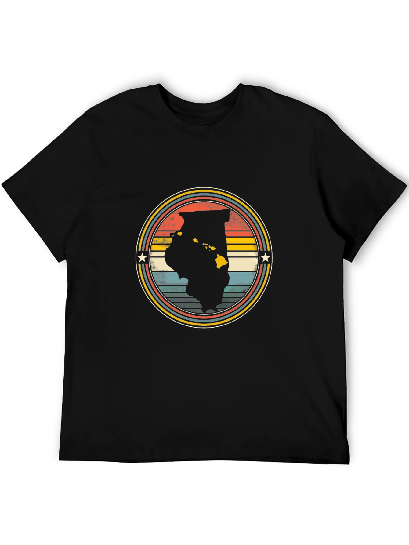 Retro State Pride T-Shirt - Black