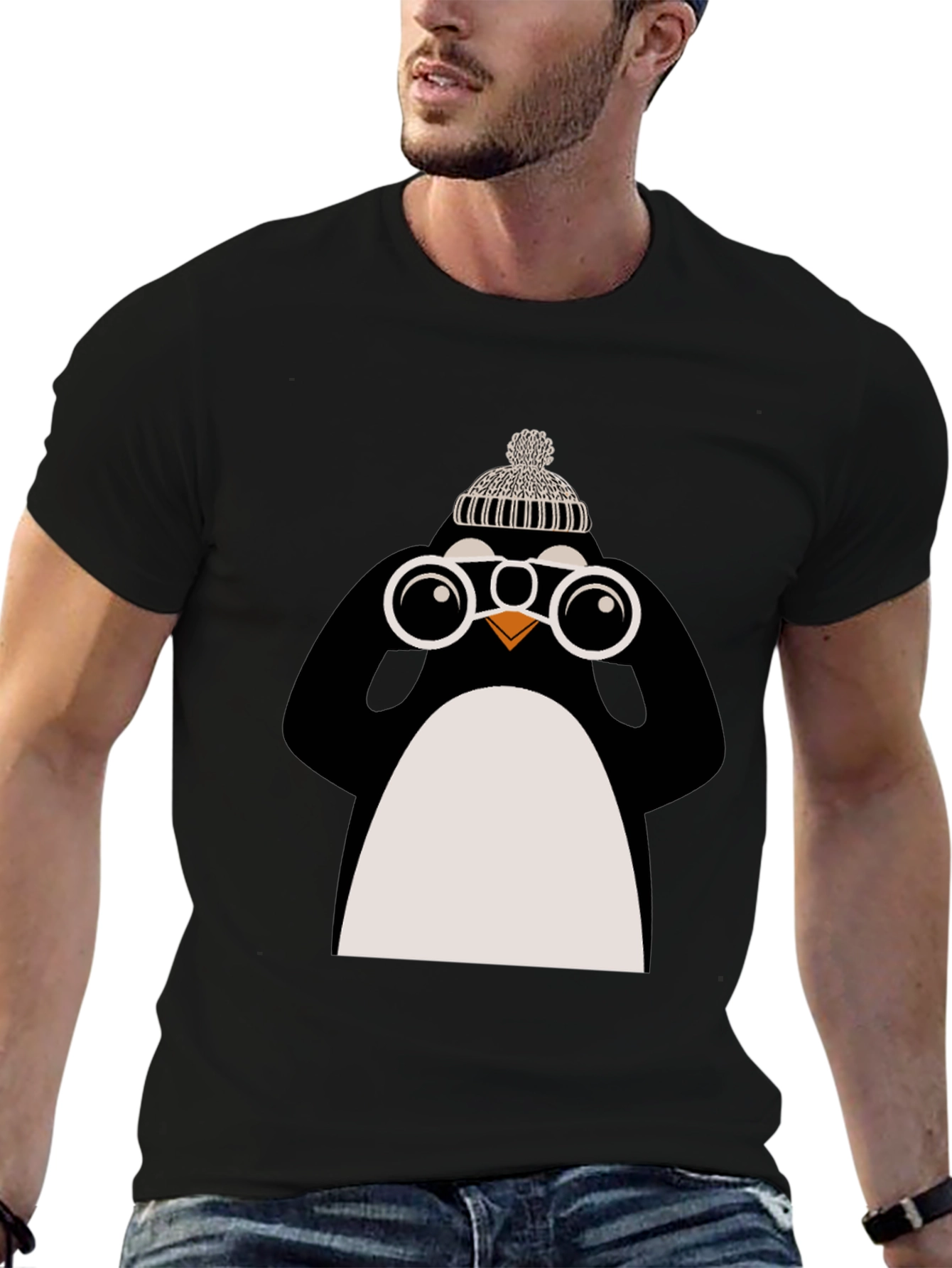 Penguin with Binoculars Graphic Tee