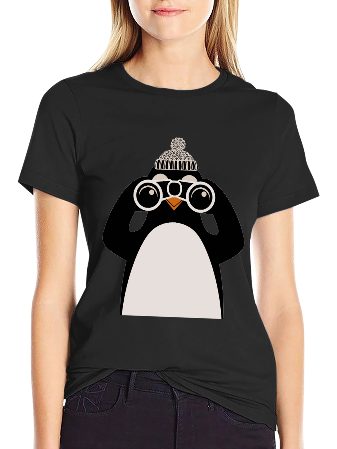 Penguin with Binoculars Graphic Tee