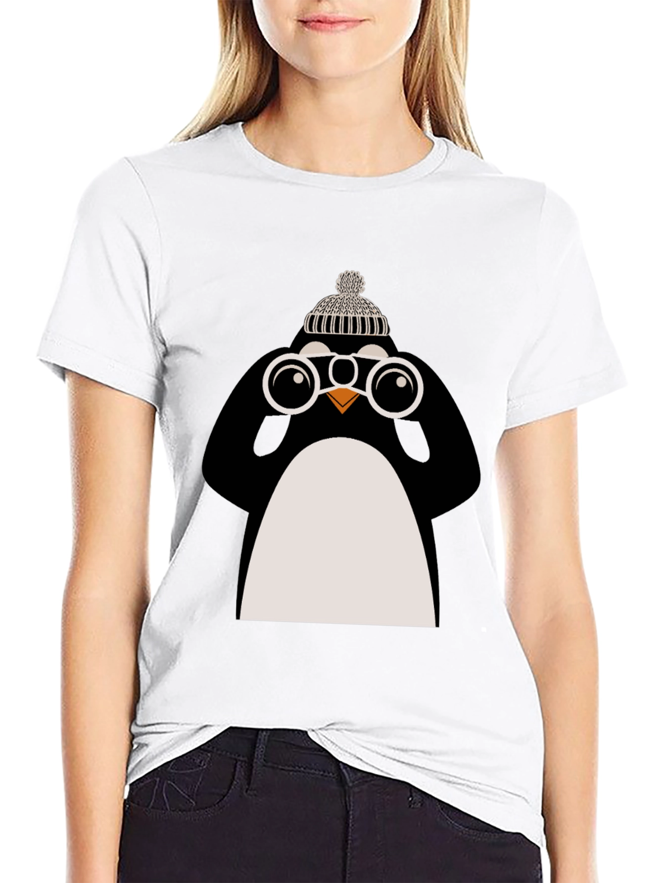 Penguin with Binoculars Graphic Tee