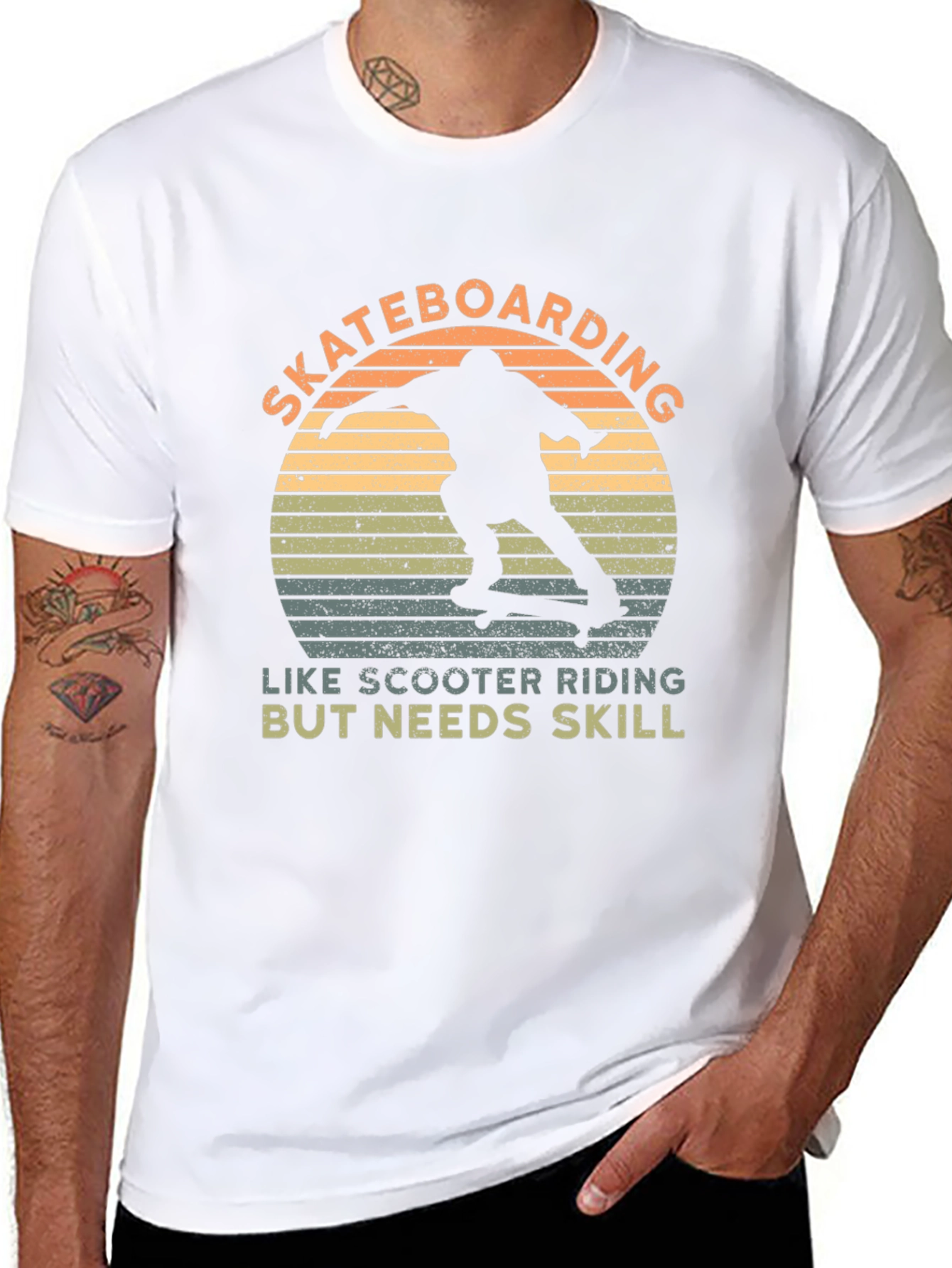 Skateboarding T-Shirt - Like Scooter Riding But Needs Skill