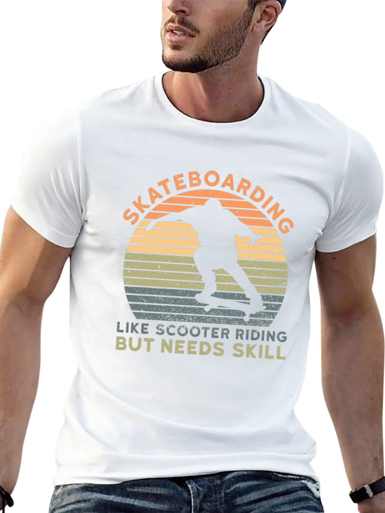 Skateboarding T-Shirt - Like Scooter Riding But Needs Skill