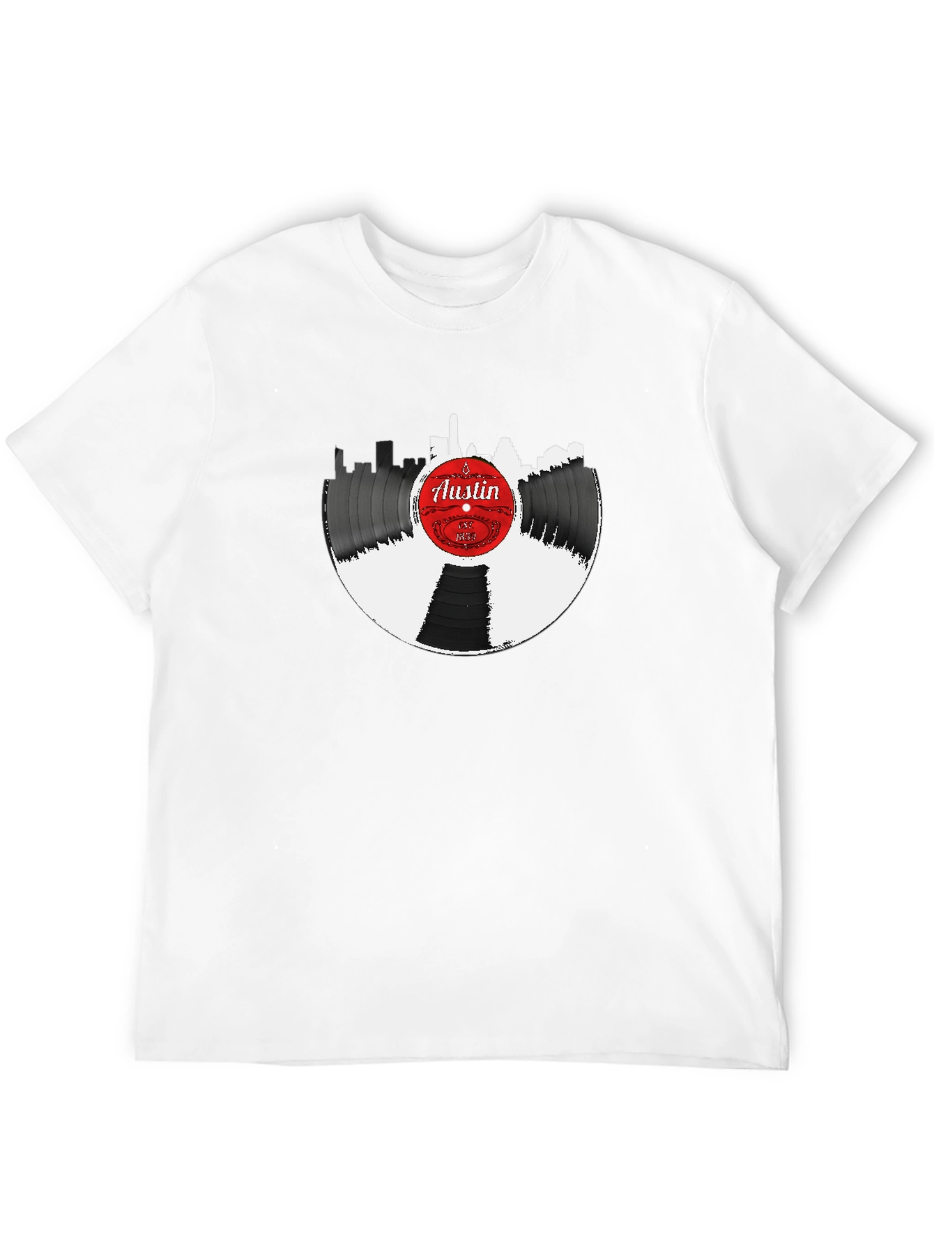 Austin Vinyl Record Skyline Graphic Tee