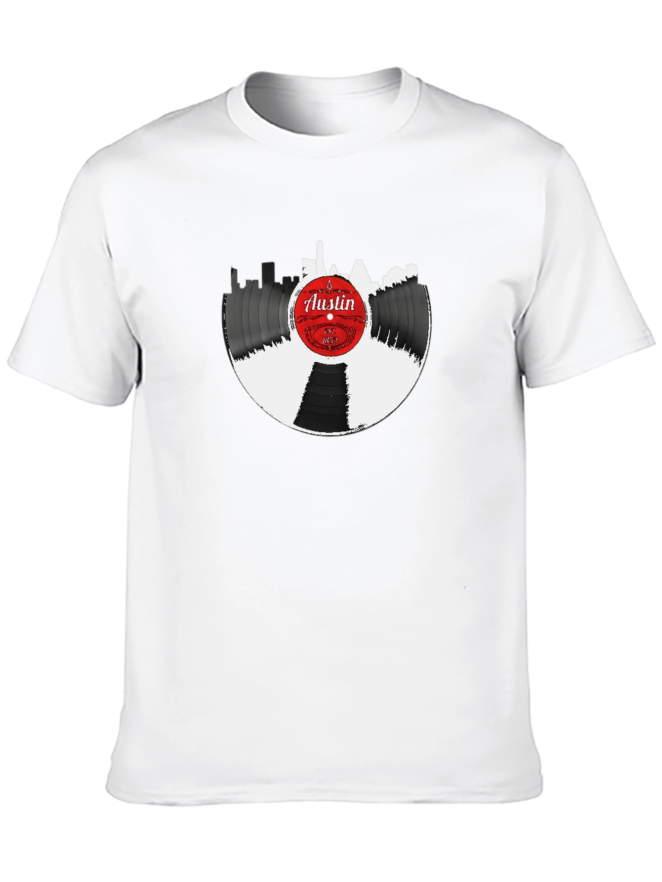 Austin Vinyl Record Skyline Graphic Tee