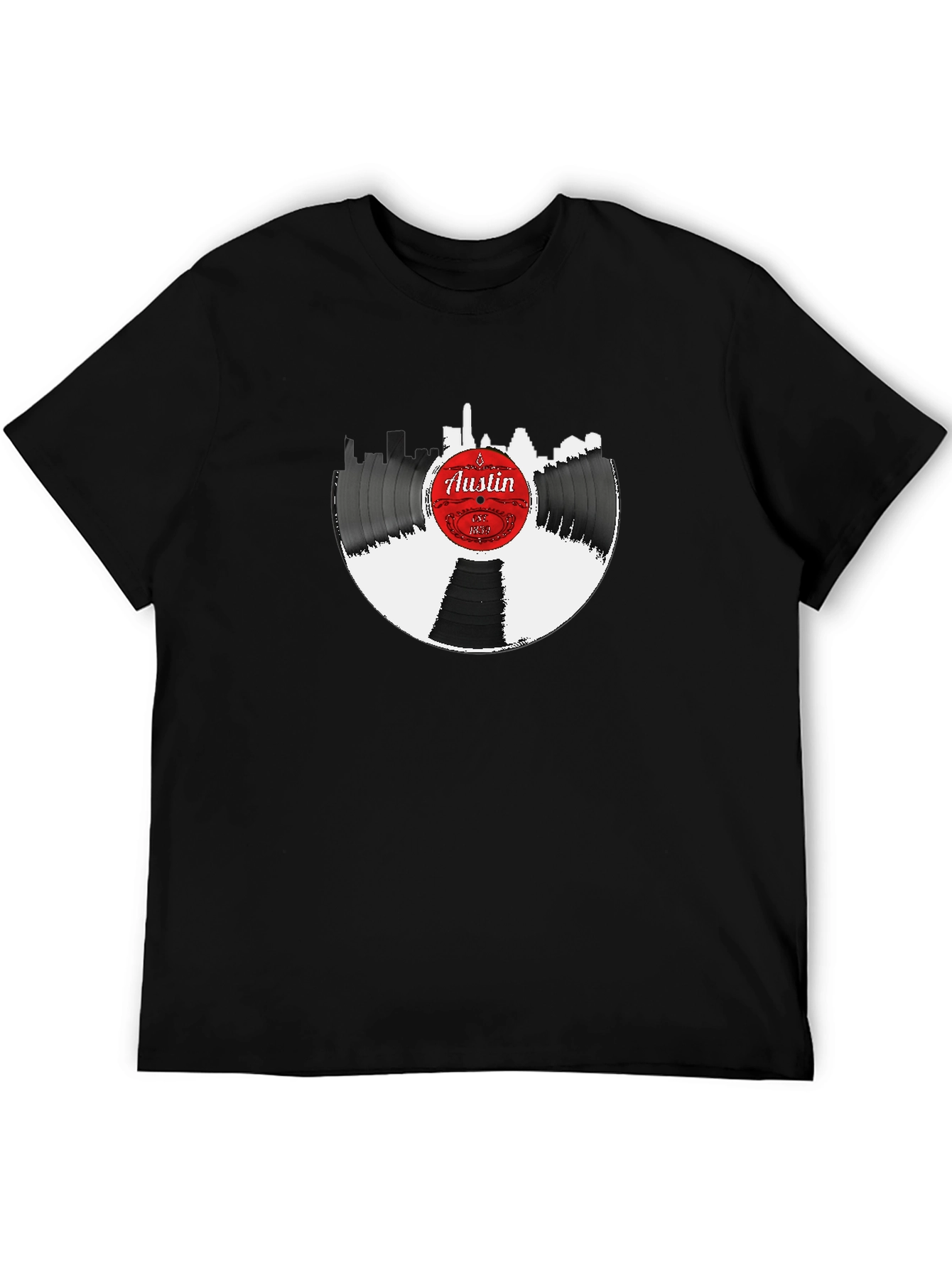 Austin Vinyl Record Skyline Graphic Tee