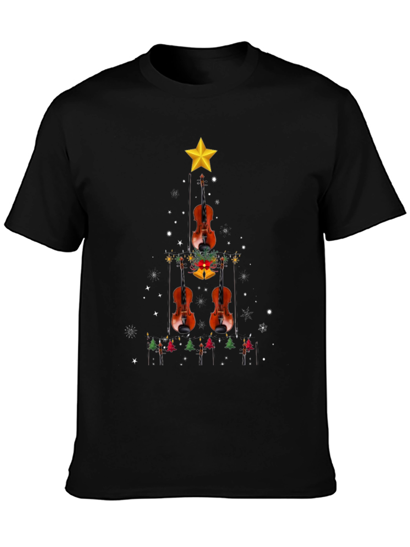 Violin Christmas Tree T-Shirt