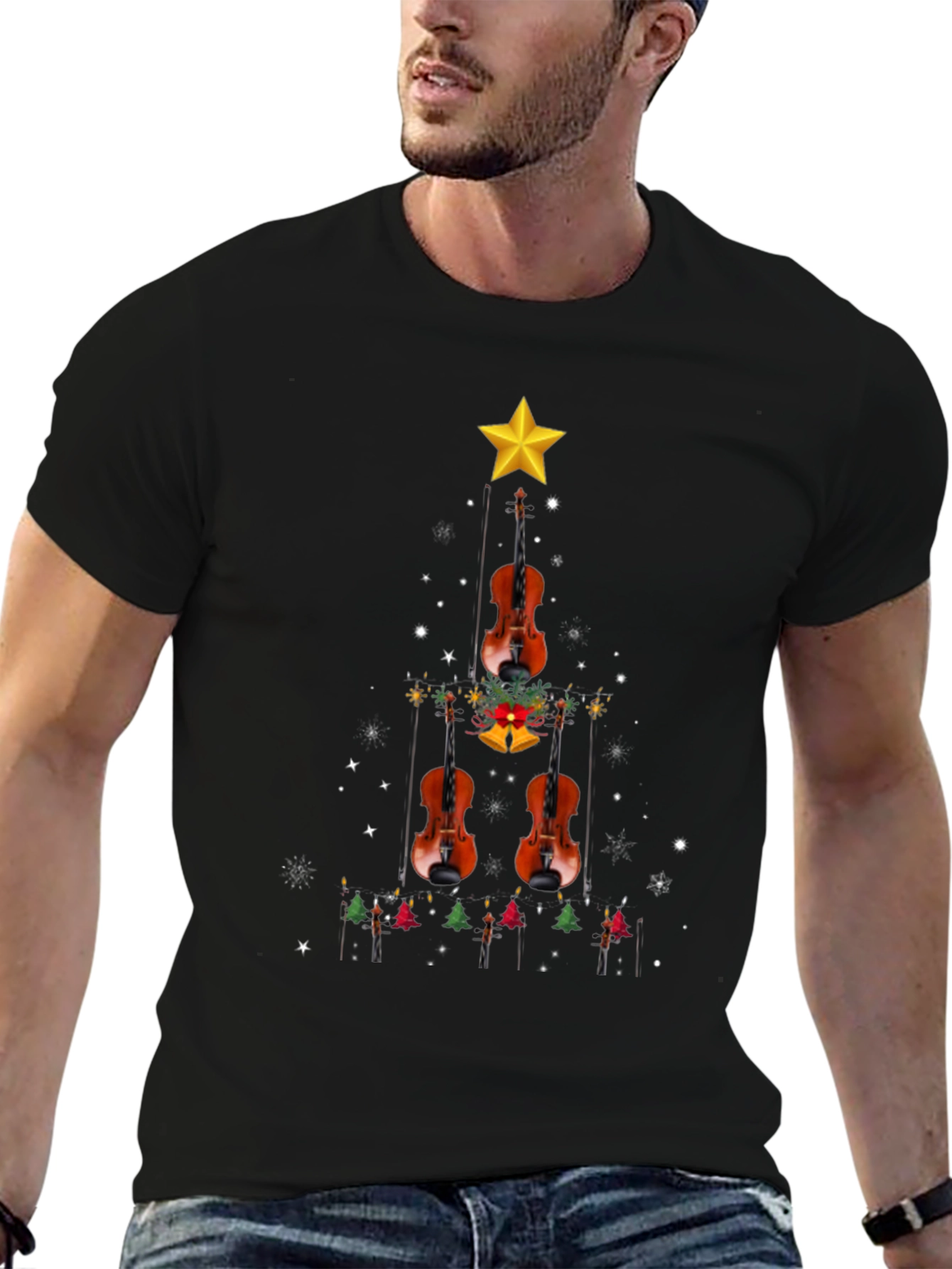 Violin Christmas Tree T-Shirt