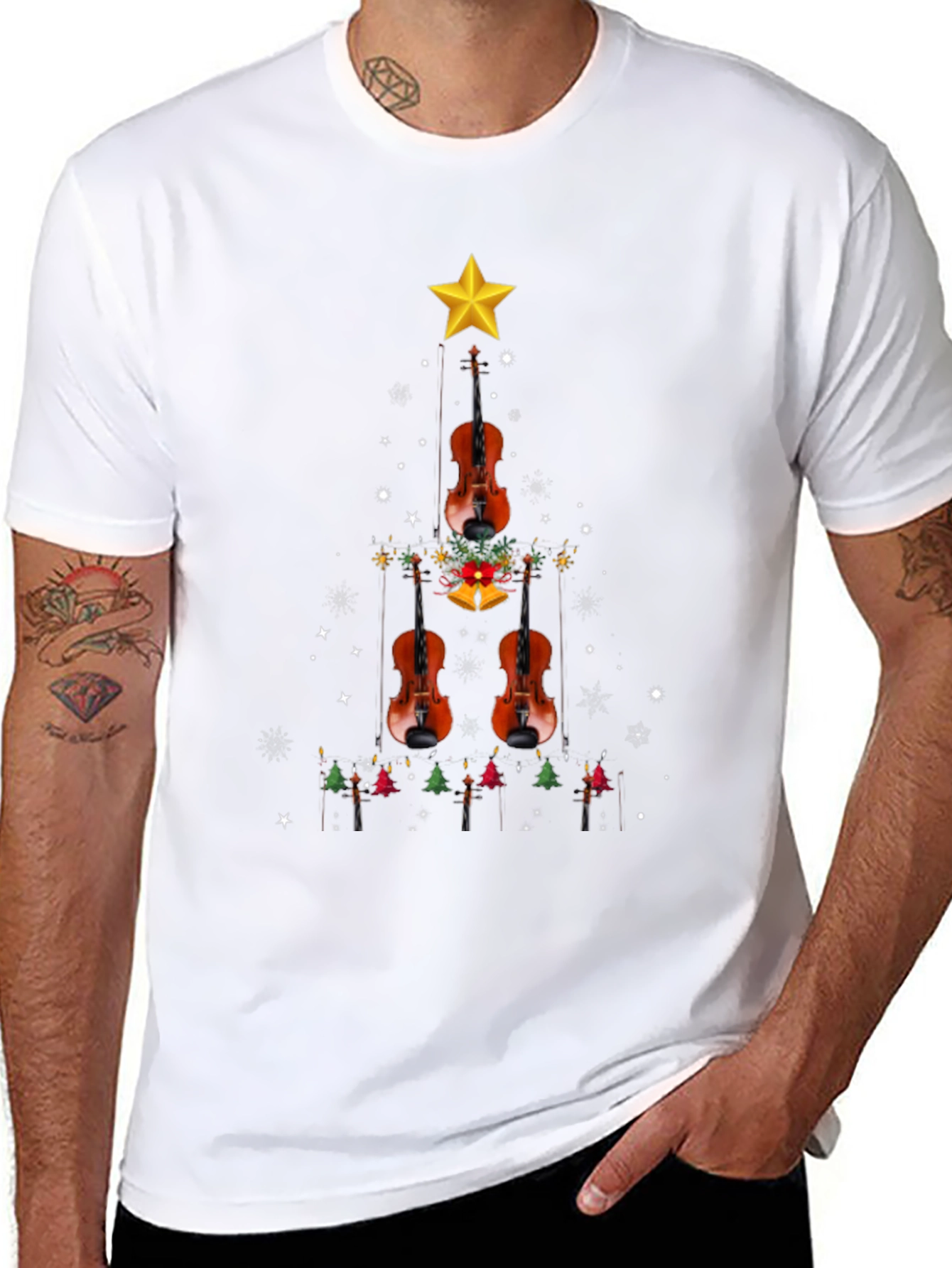 Violin Christmas Tree T-Shirt