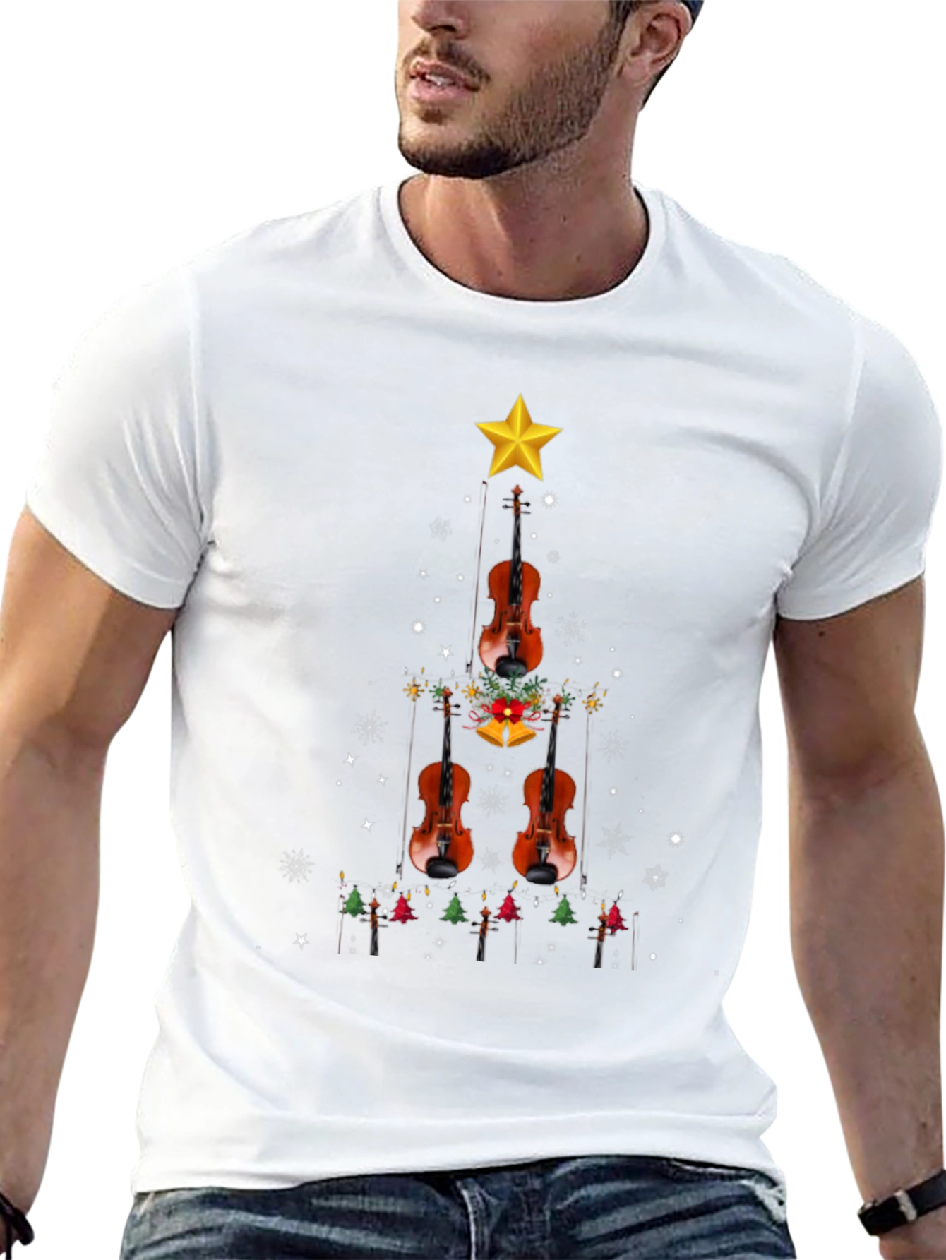 Violin Christmas Tree T-Shirt