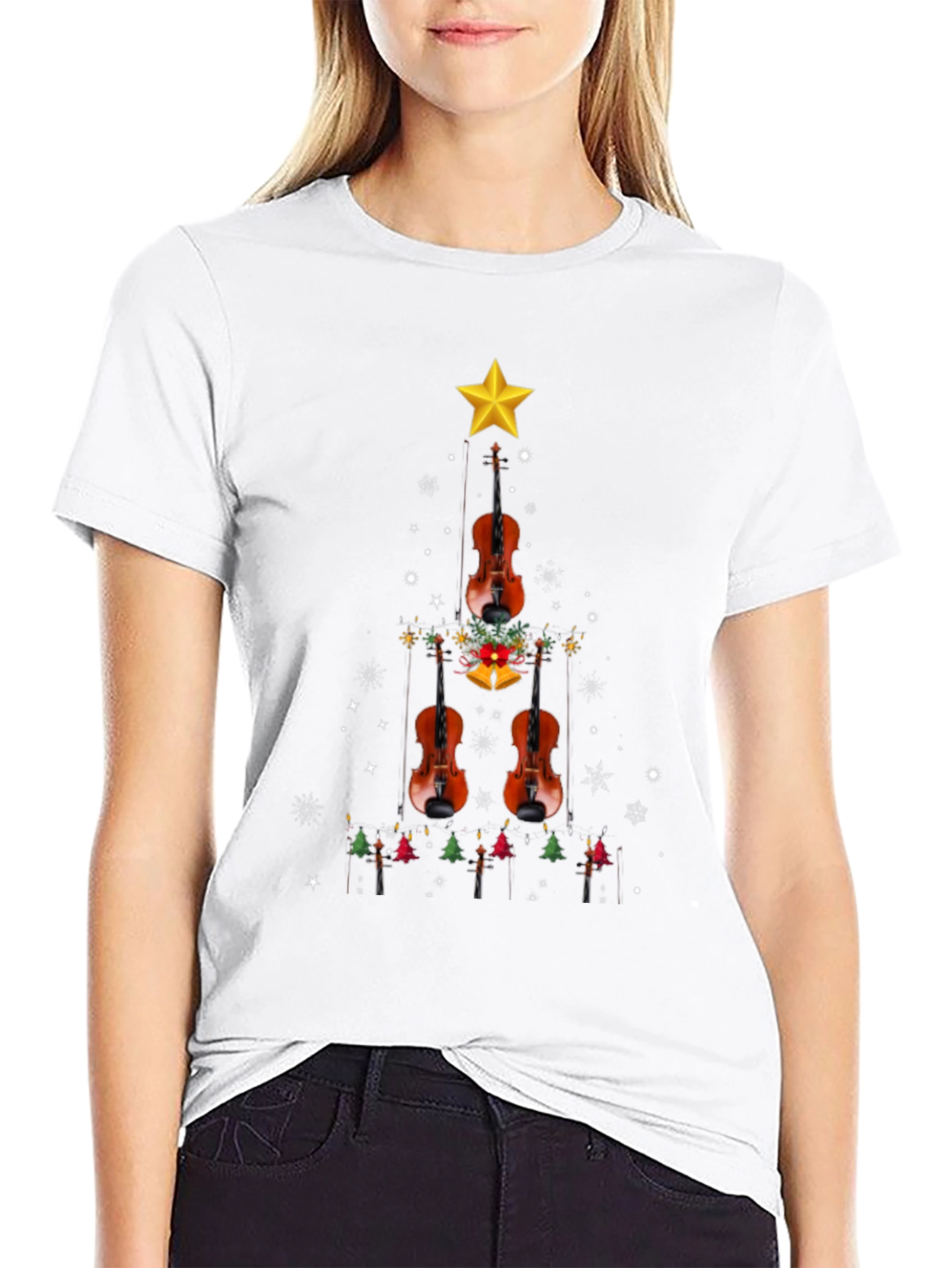 Violin Christmas Tree T-Shirt