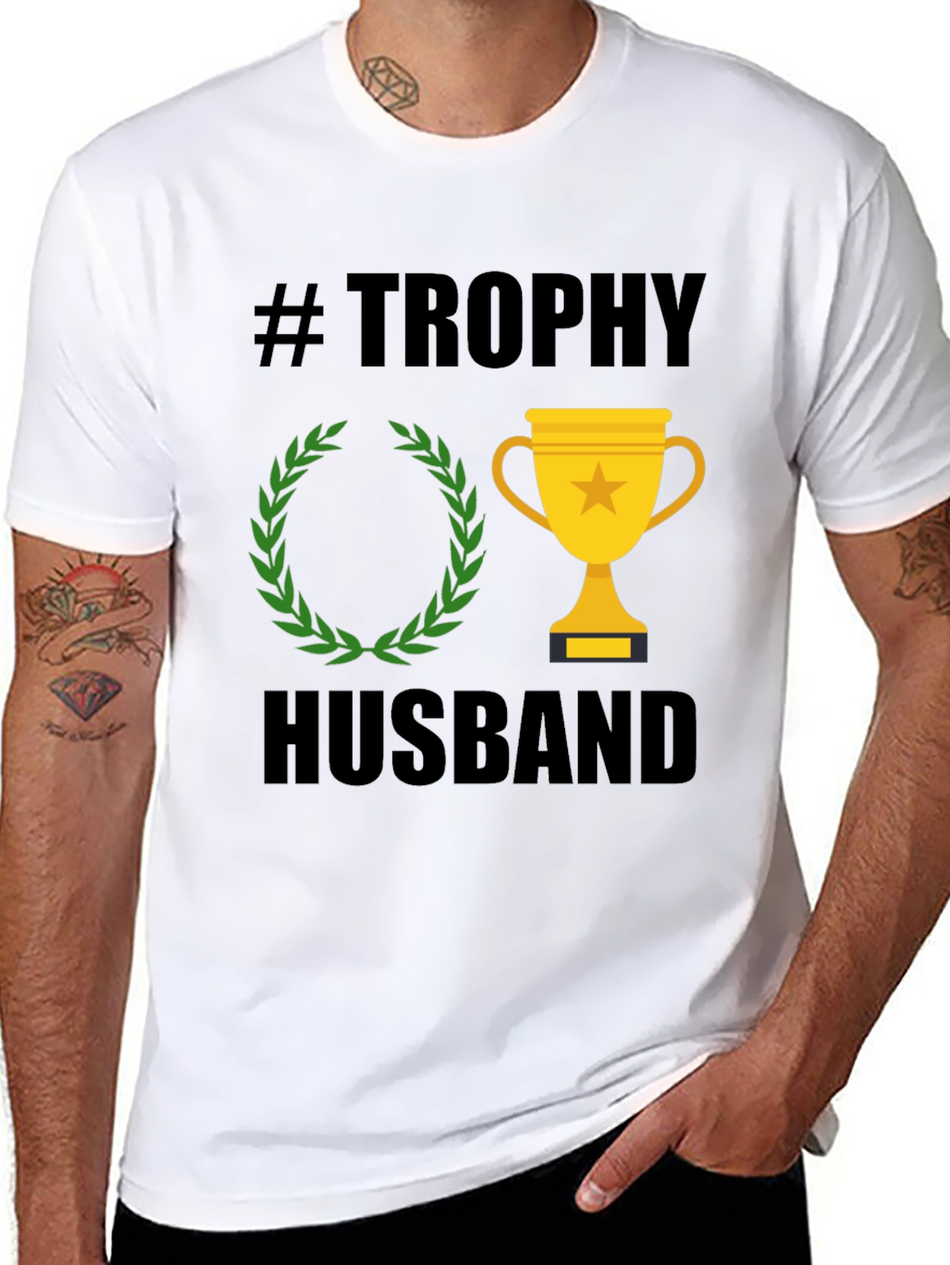 Trophy Husband Graphic Tee - Black Cotton T-Shirt