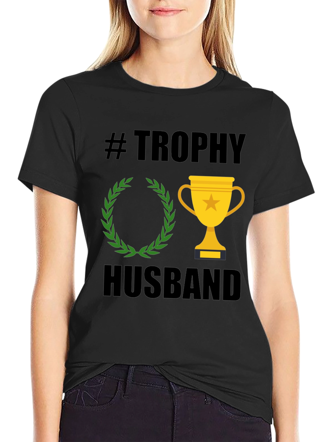 Trophy Husband Graphic Tee - Black Cotton T-Shirt
