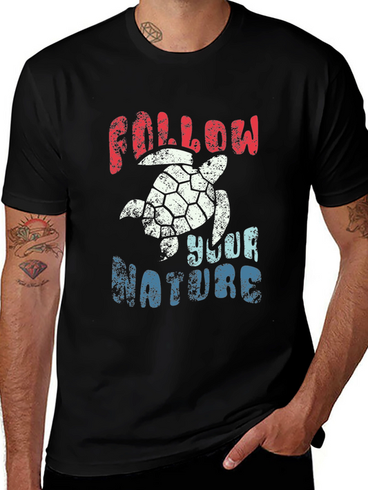 Follow Your Nature Turtle Graphic T-Shirt