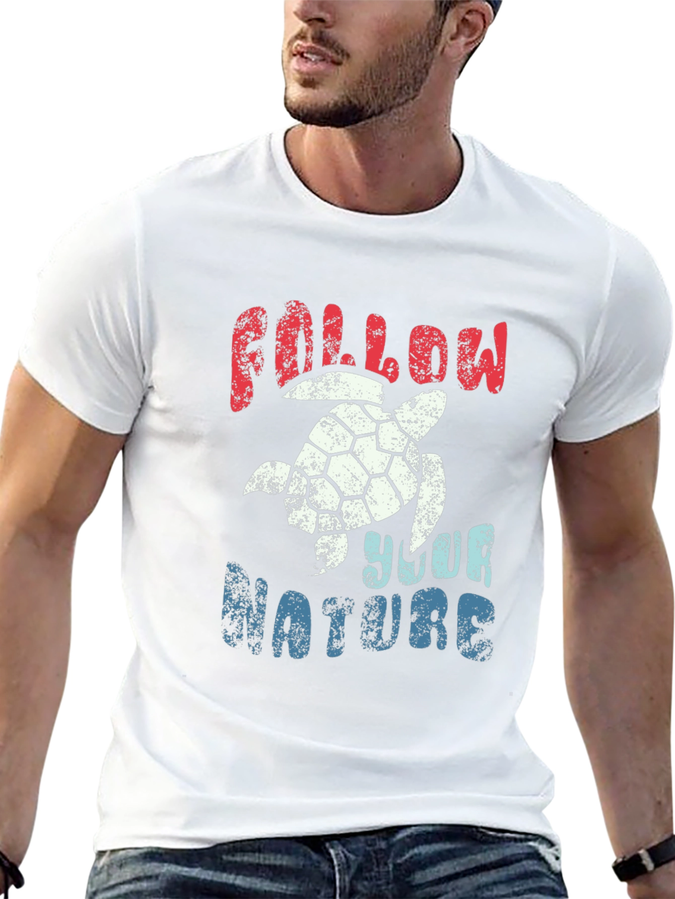Follow Your Nature Turtle Graphic T-Shirt