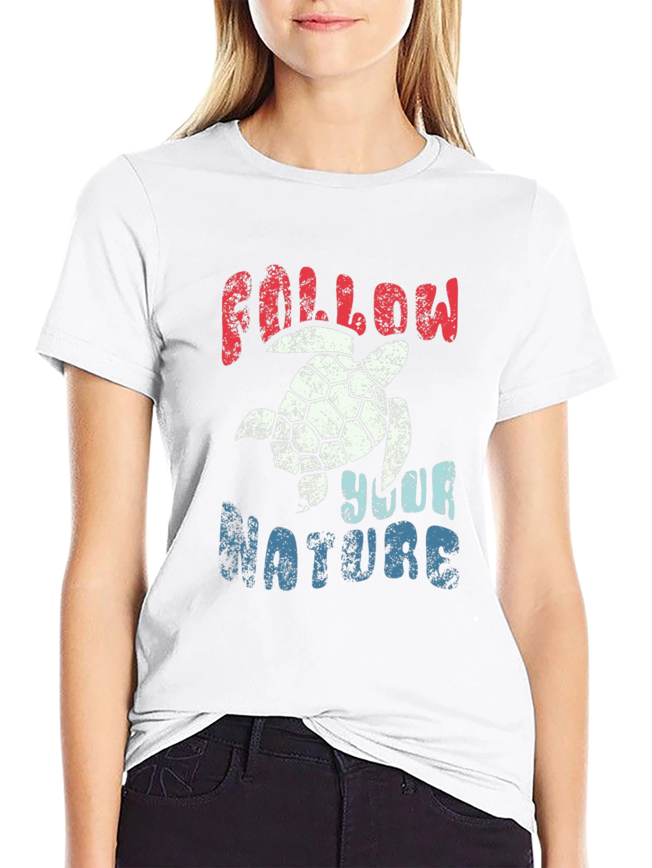 Follow Your Nature Turtle Graphic T-Shirt