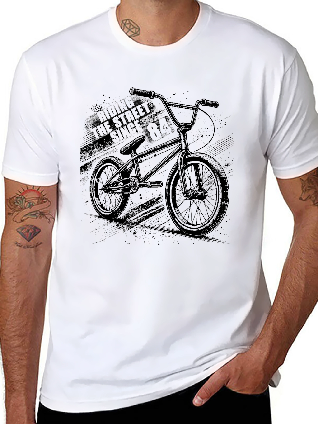 Black BMX Bike Graphic Tee