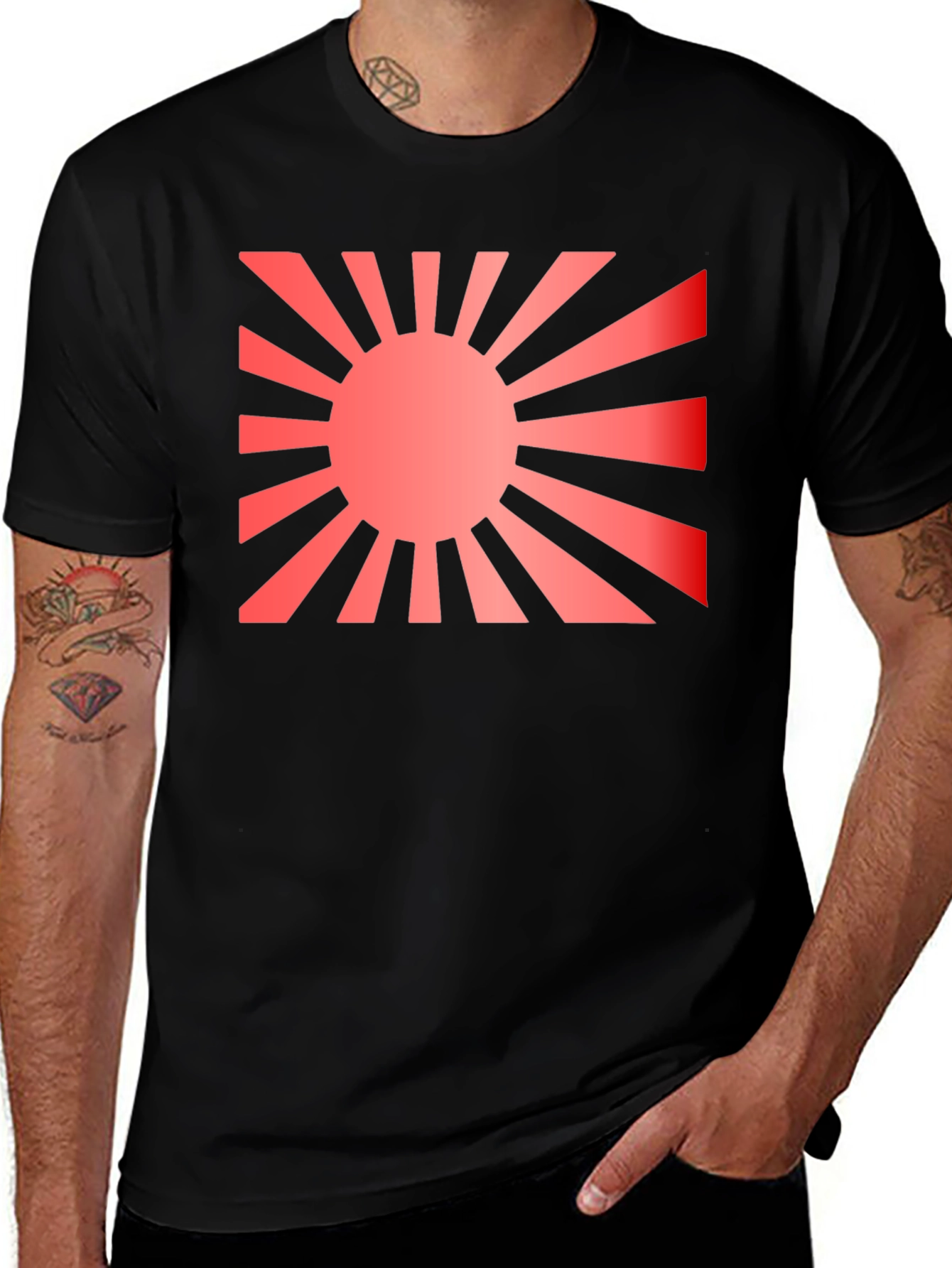 Rising Sun Graphic Black T-Shirt