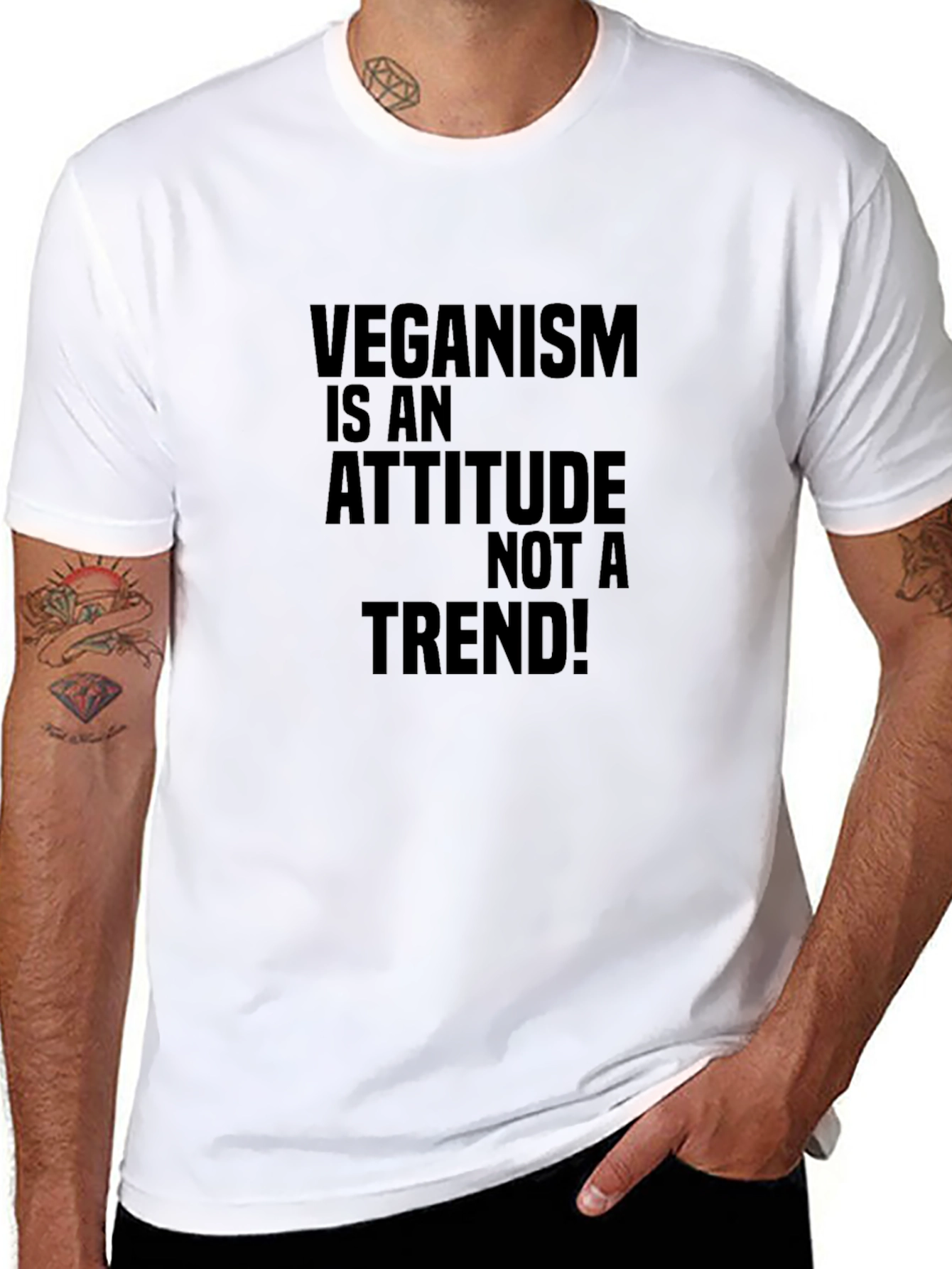 Veganism Attitude Black Graphic Tee