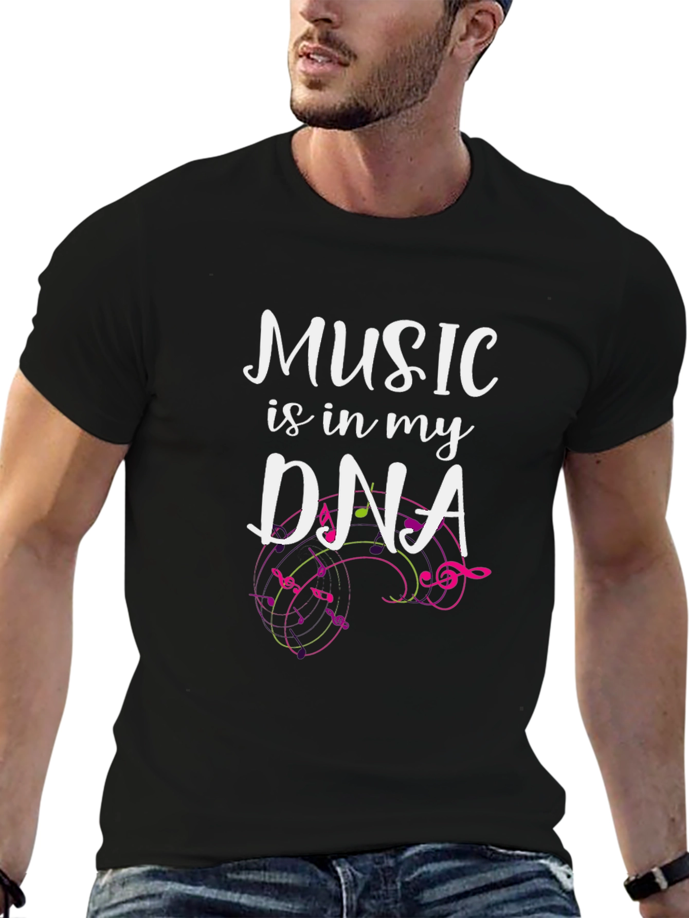 Music is in My DNA Black T-Shirt