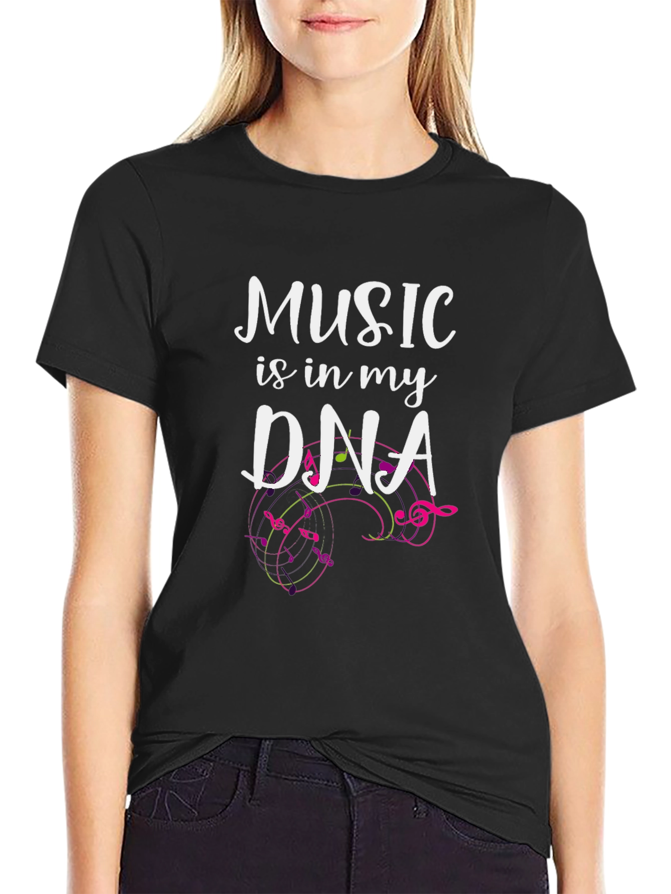 Music is in My DNA Black T-Shirt