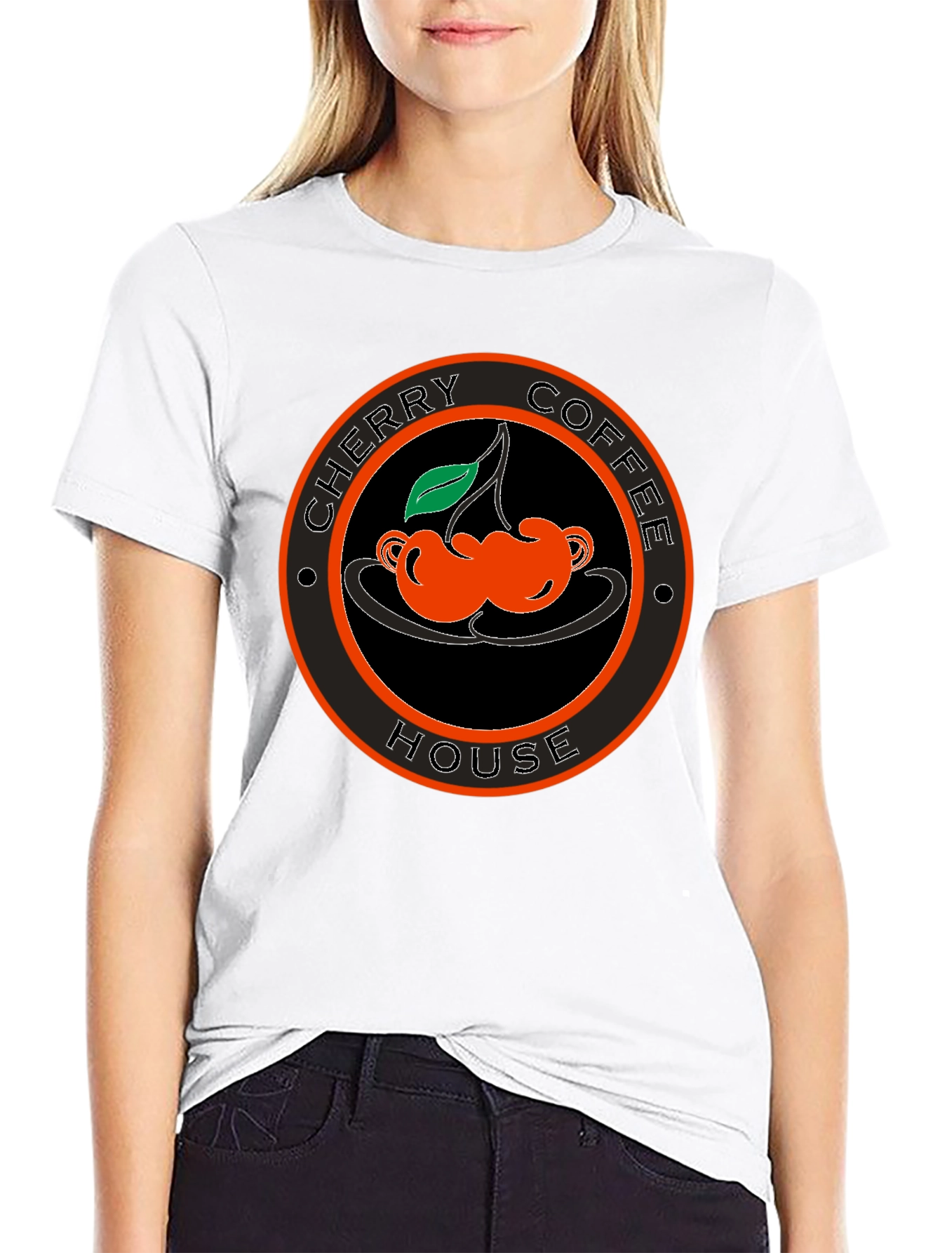 Cherry Coffee House Black T-Shirt