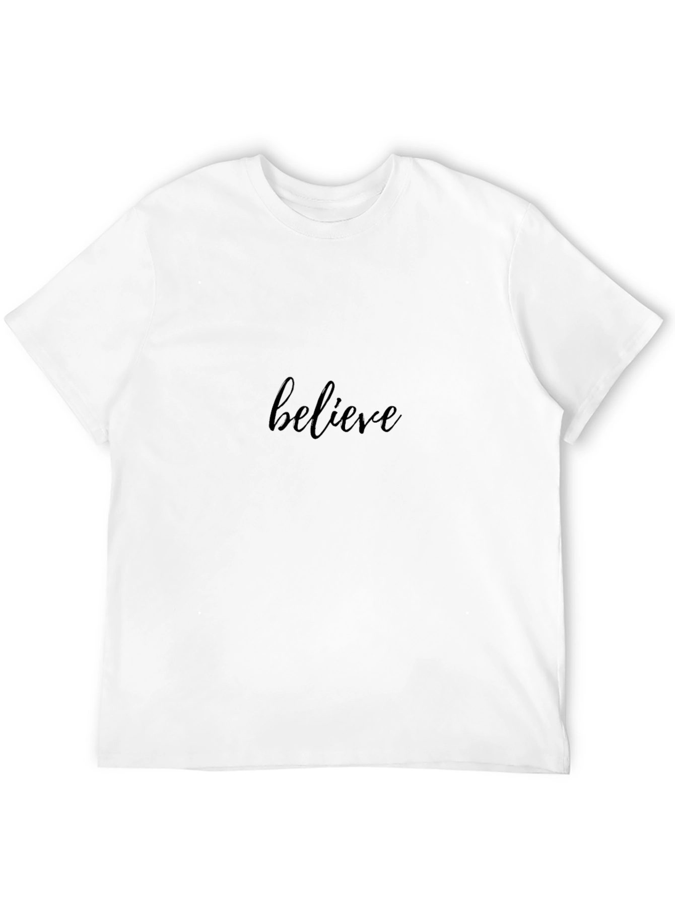 Believe Black Cotton Casual T-Shirt