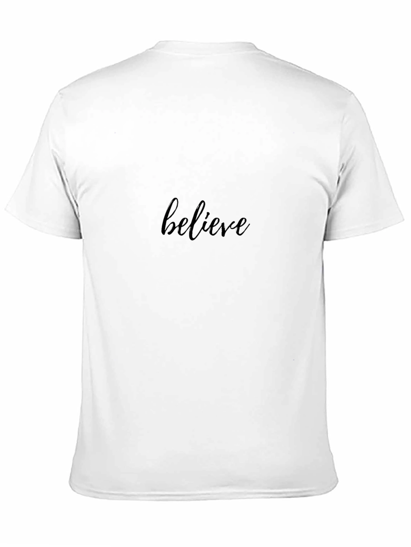 Believe Black Cotton Casual T-Shirt