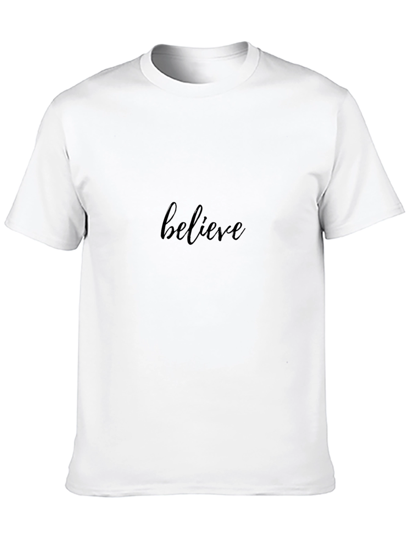 Believe Black Cotton Casual T-Shirt