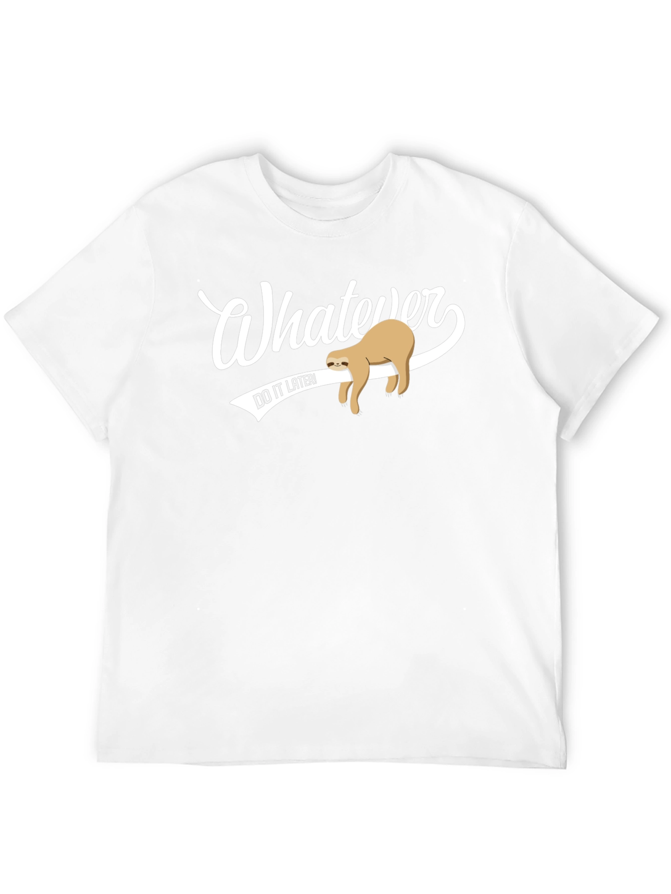 Whatever Do It Later Sloth Graphic Tee - Black