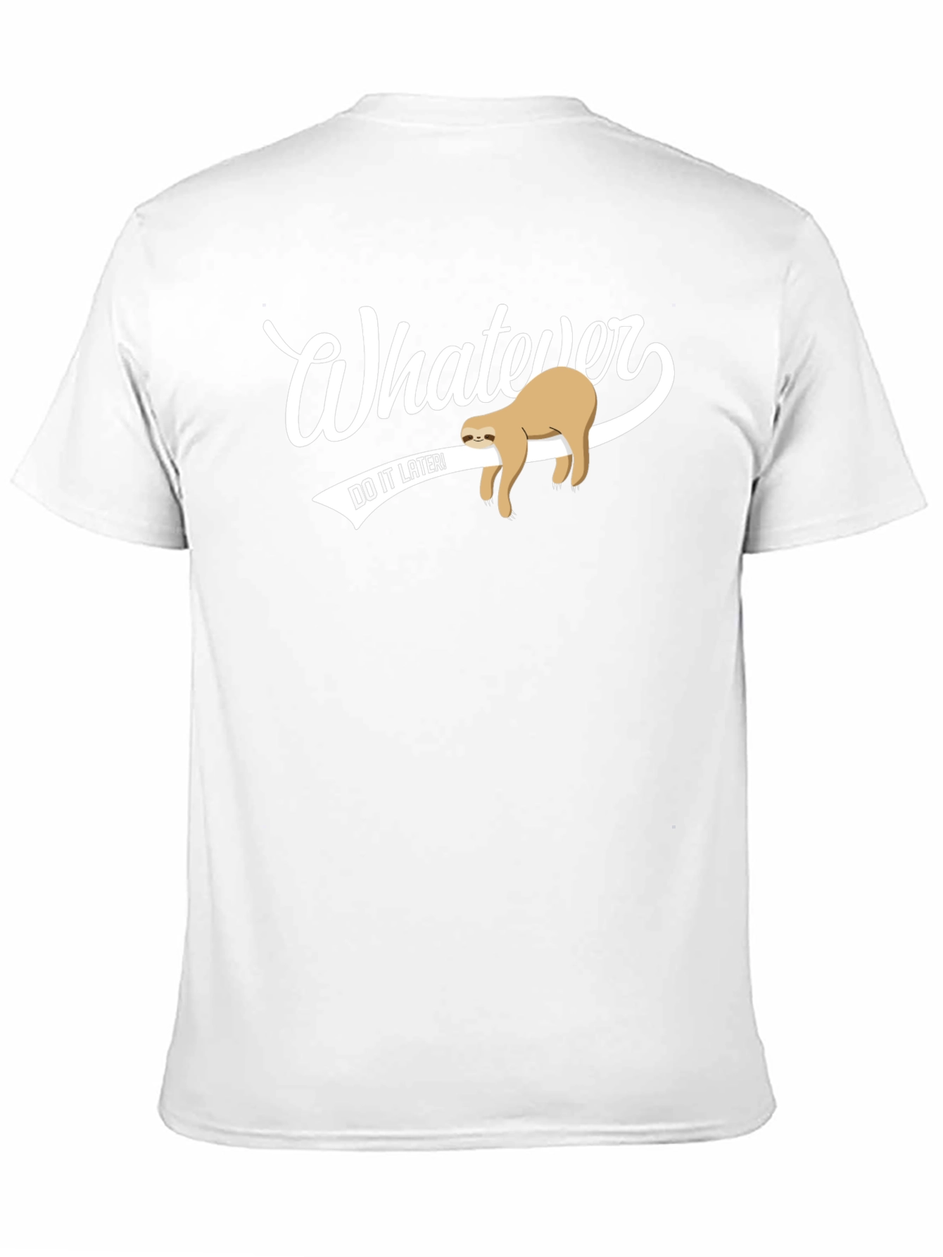 Whatever Do It Later Sloth Graphic Tee - Black
