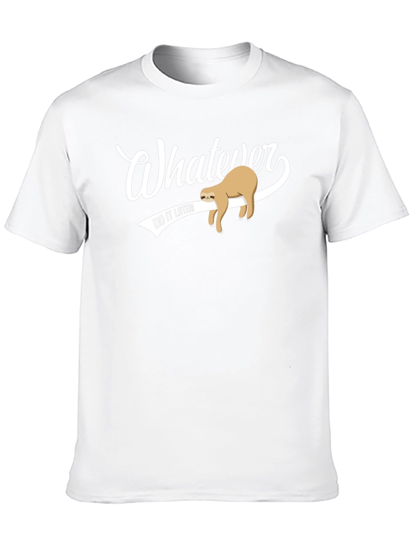 Whatever Do It Later Sloth Graphic Tee - Black