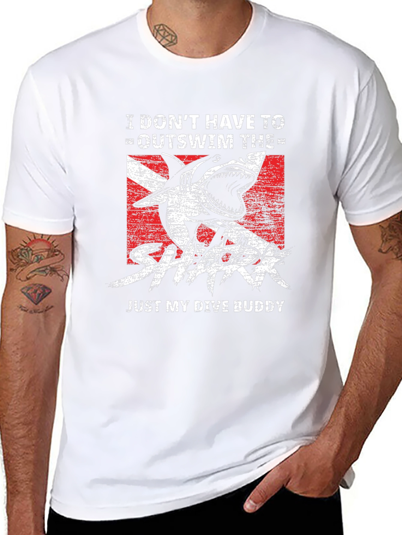 Dive Buddy Shark Graphic T-Shirt - Black