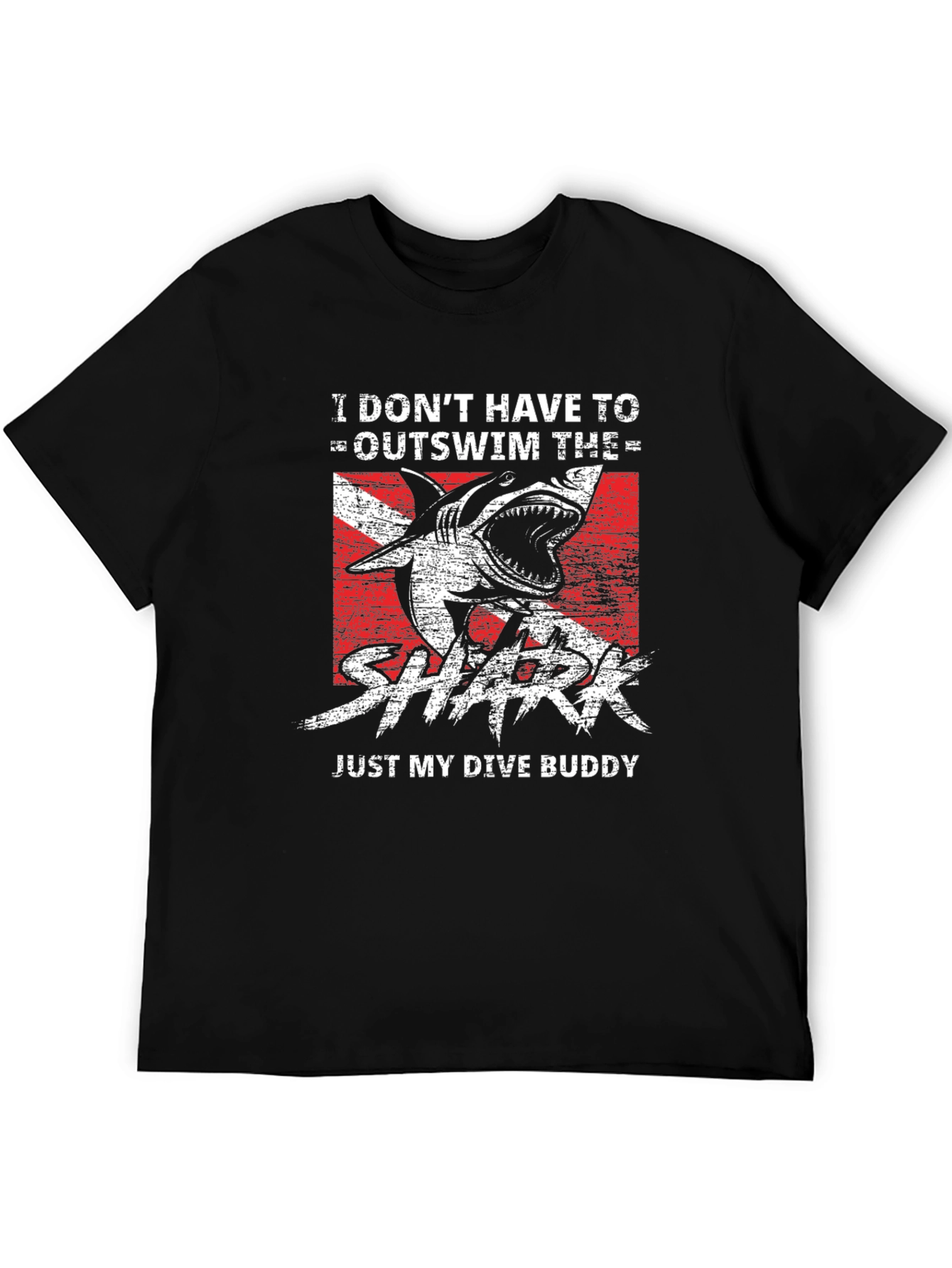 Dive Buddy Shark Graphic T-Shirt - Black