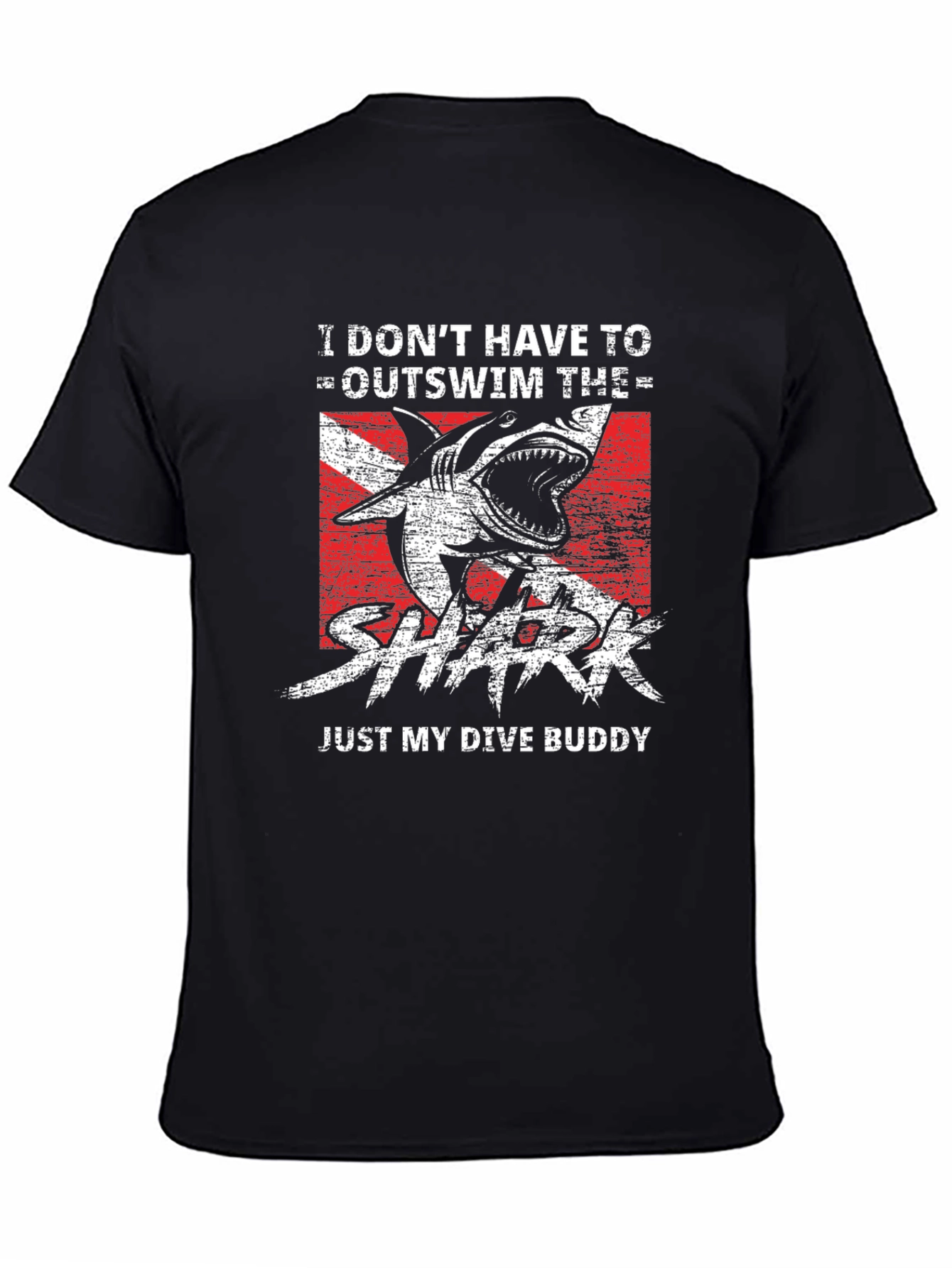 Dive Buddy Shark Graphic T-Shirt - Black
