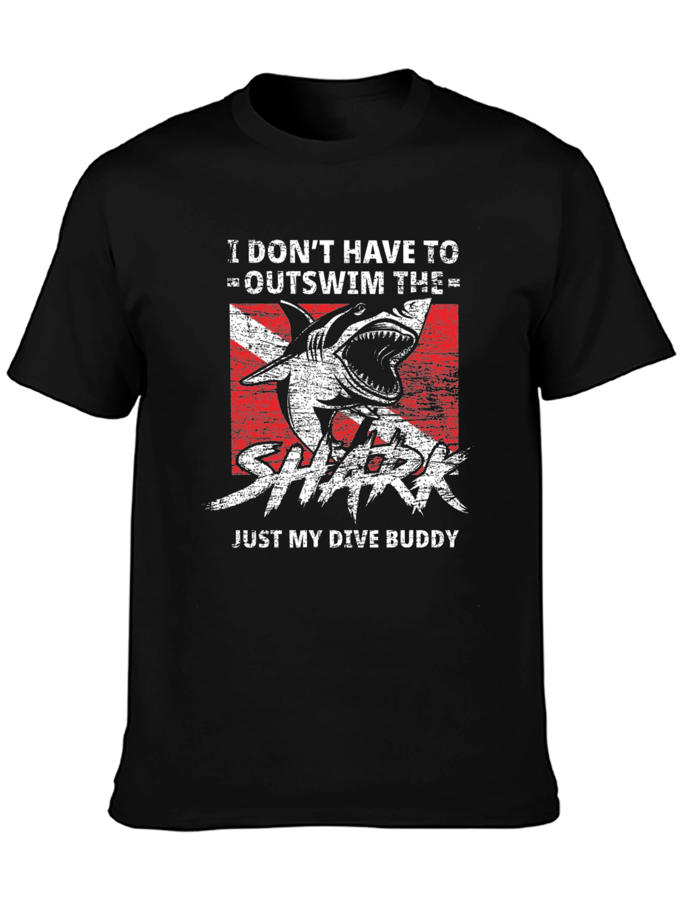 Dive Buddy Shark Graphic T-Shirt - Black