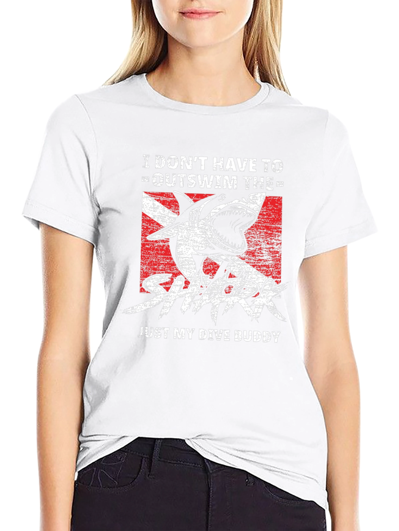 Dive Buddy Shark Graphic T-Shirt - Black