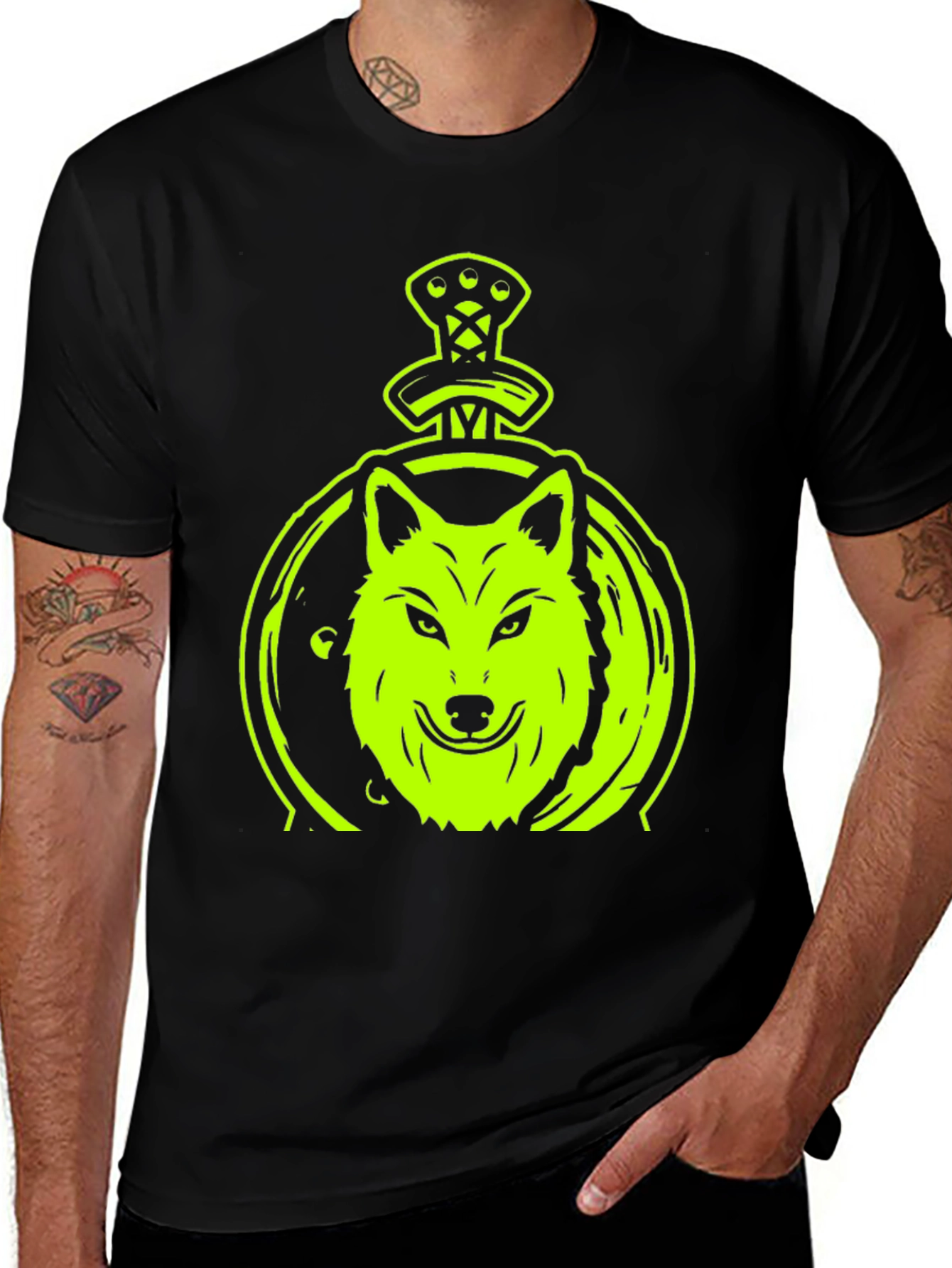 Wolf Sword Graphic T-Shirt - Black