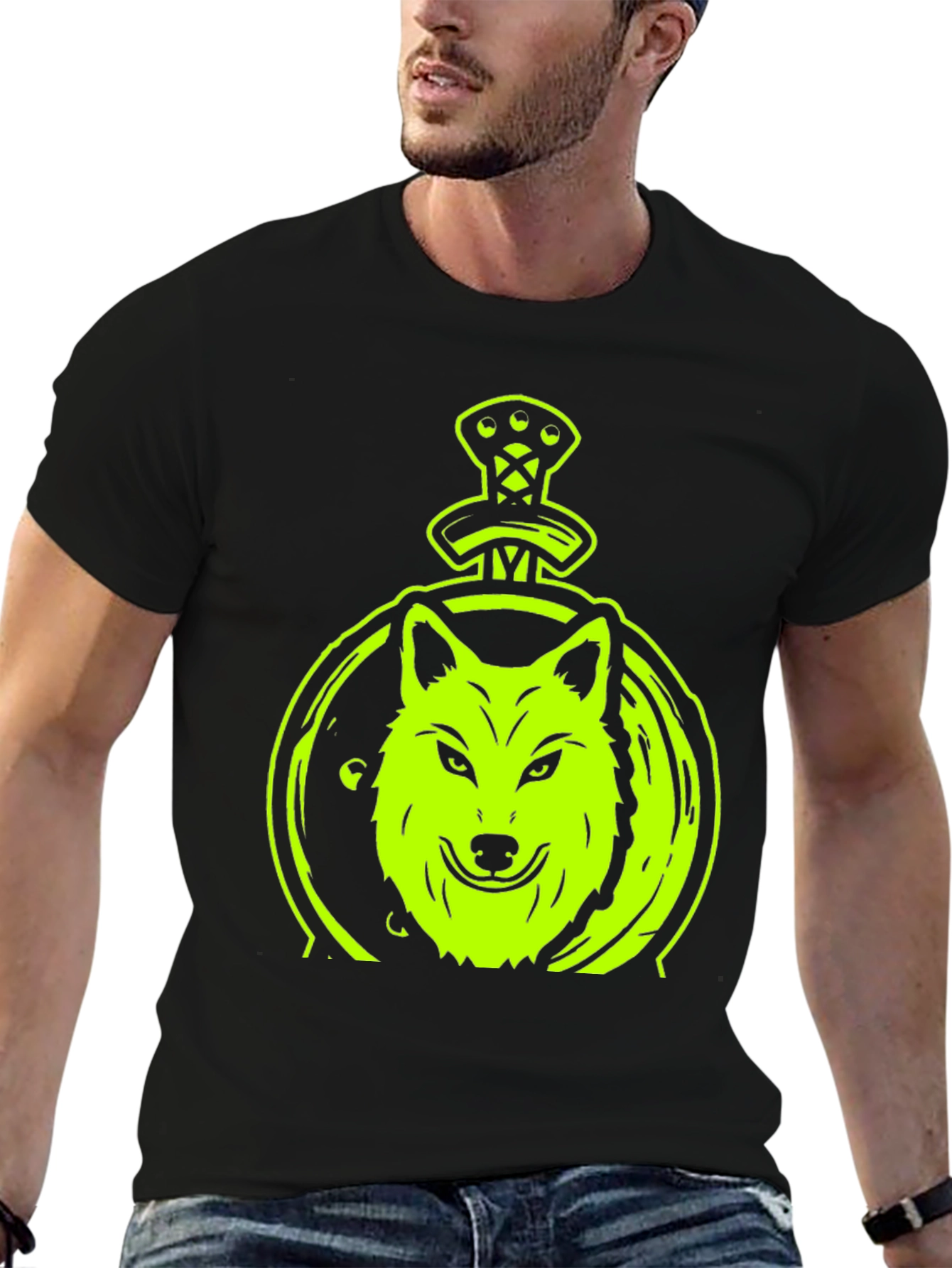 Wolf Sword Graphic T-Shirt - Black