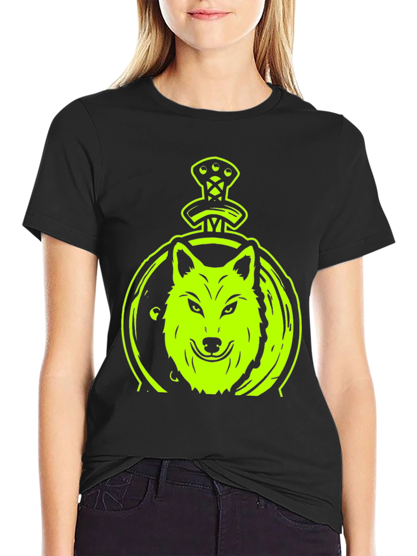 Wolf Sword Graphic T-Shirt - Black
