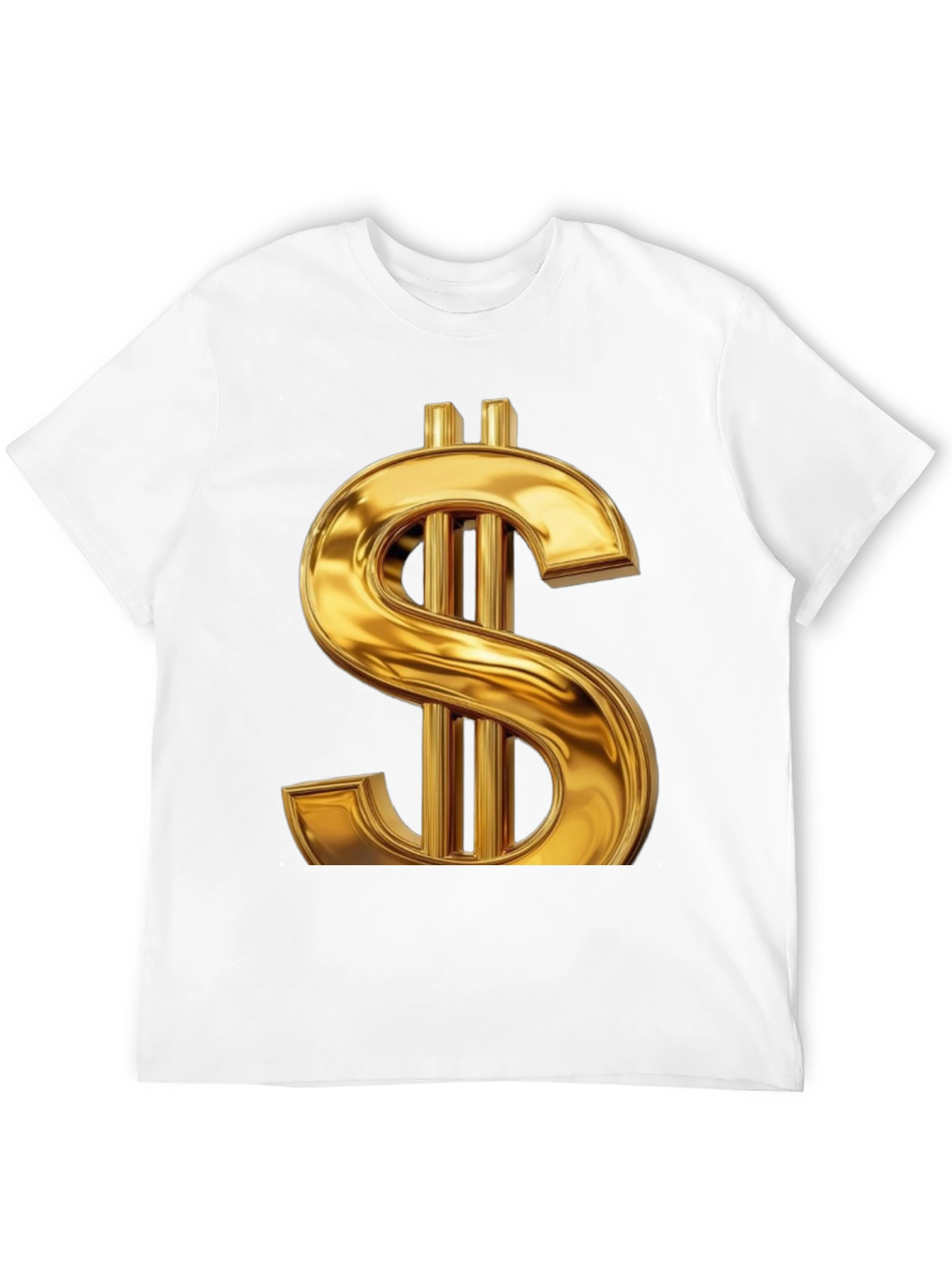 Gold Dollar Sign Graphic Tee - Black