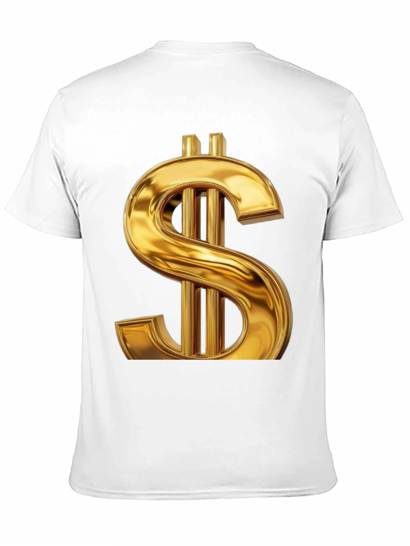 Gold Dollar Sign Graphic Tee - Black