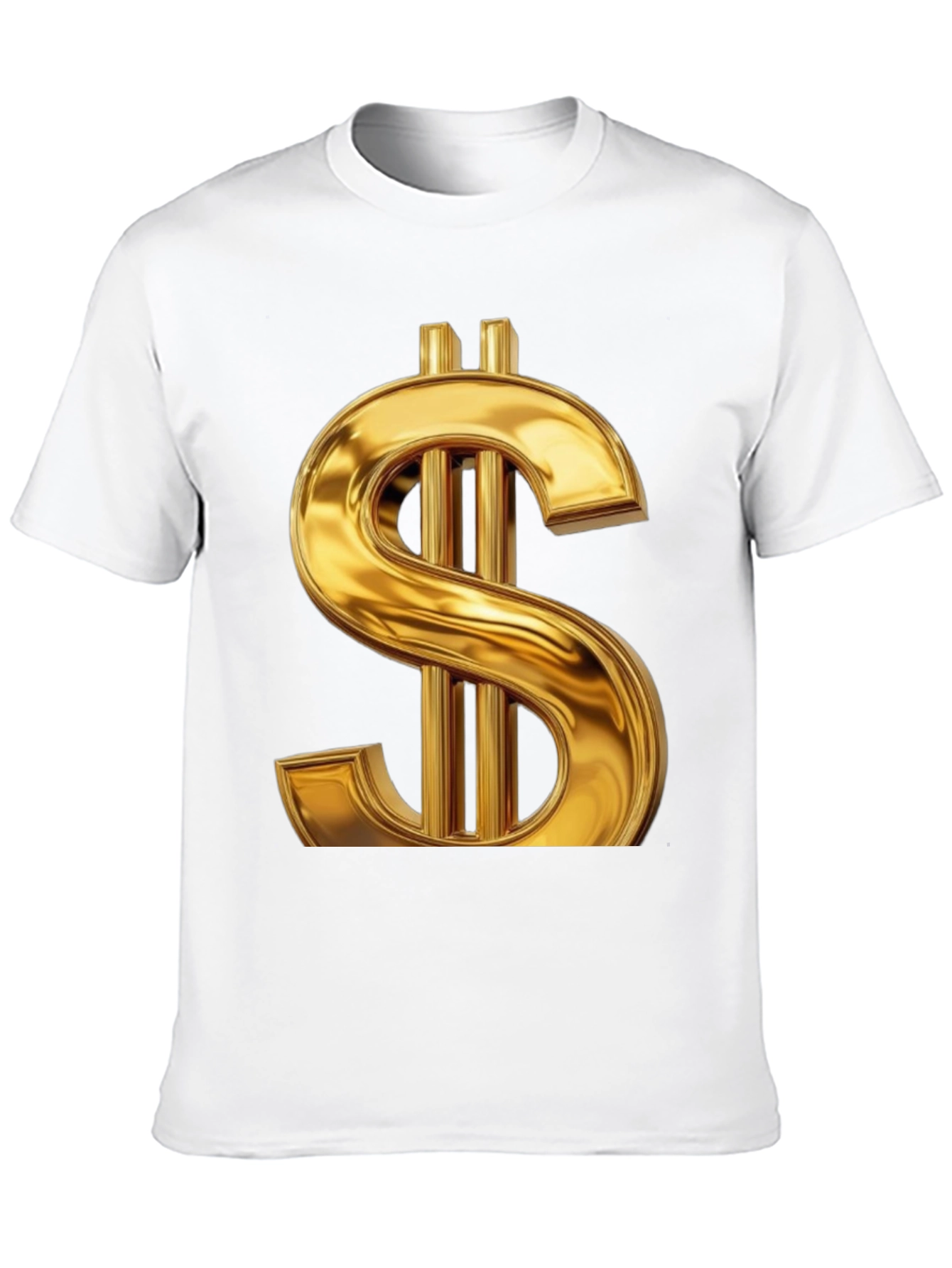 Gold Dollar Sign Graphic Tee - Black