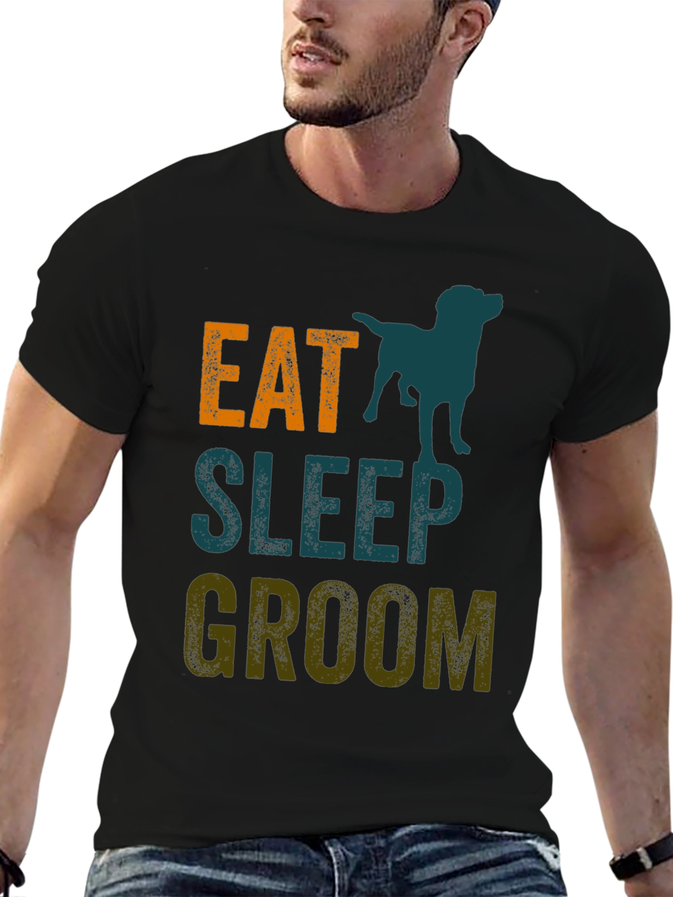 Eat Sleep Groom Dog T-Shirt - Pet Lover Tee