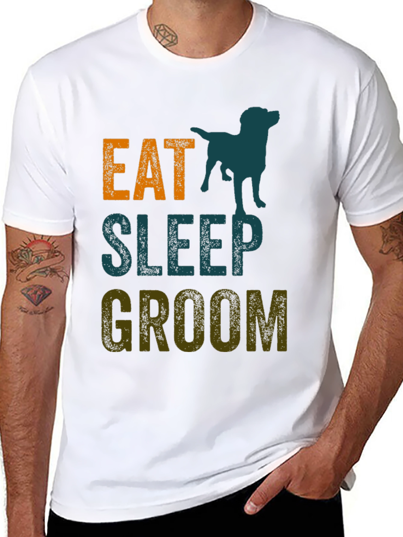 Eat Sleep Groom Dog T-Shirt - Pet Lover Tee