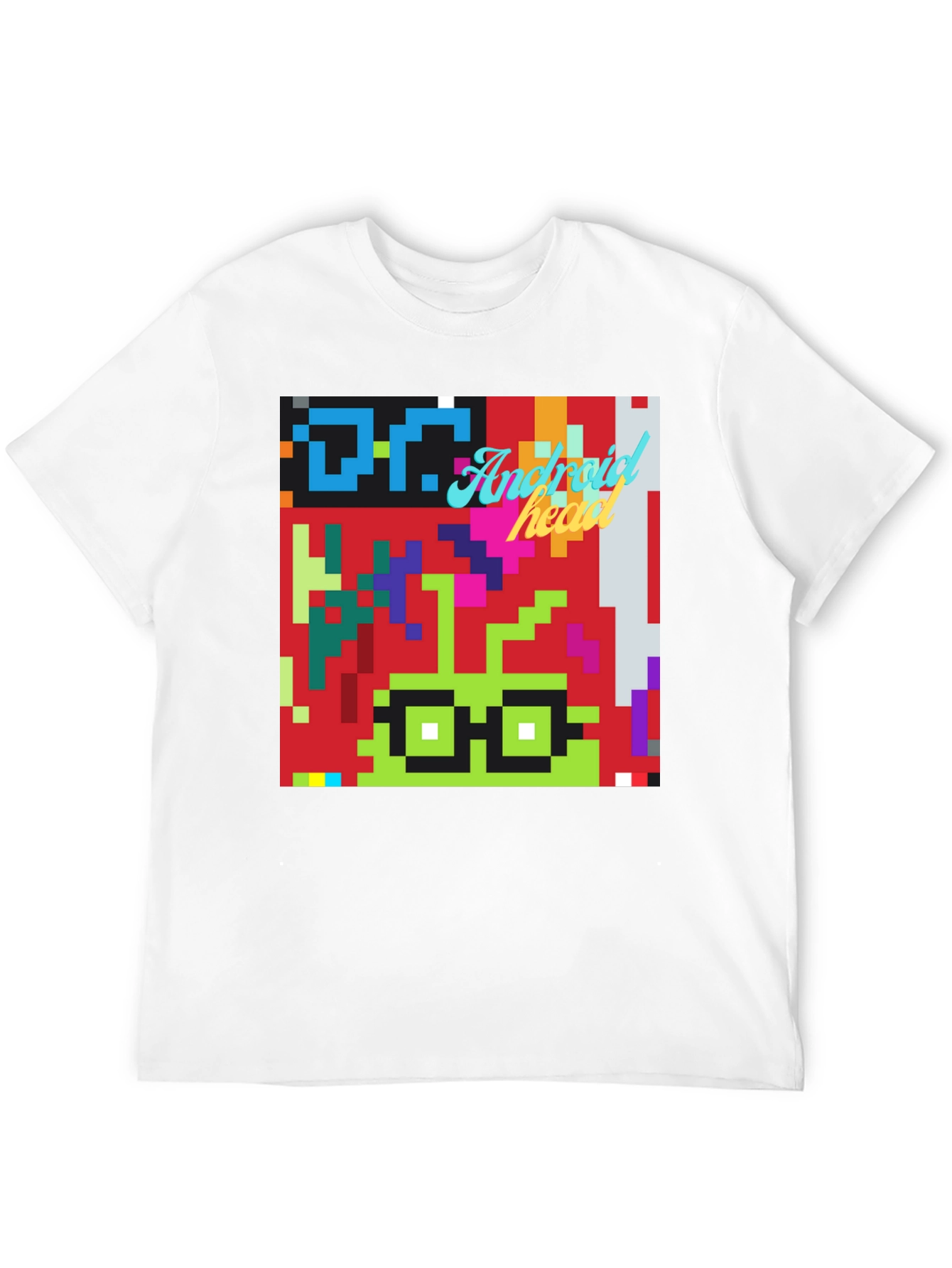 Pixel Art Android Nerd T-Shirt - Retro Style