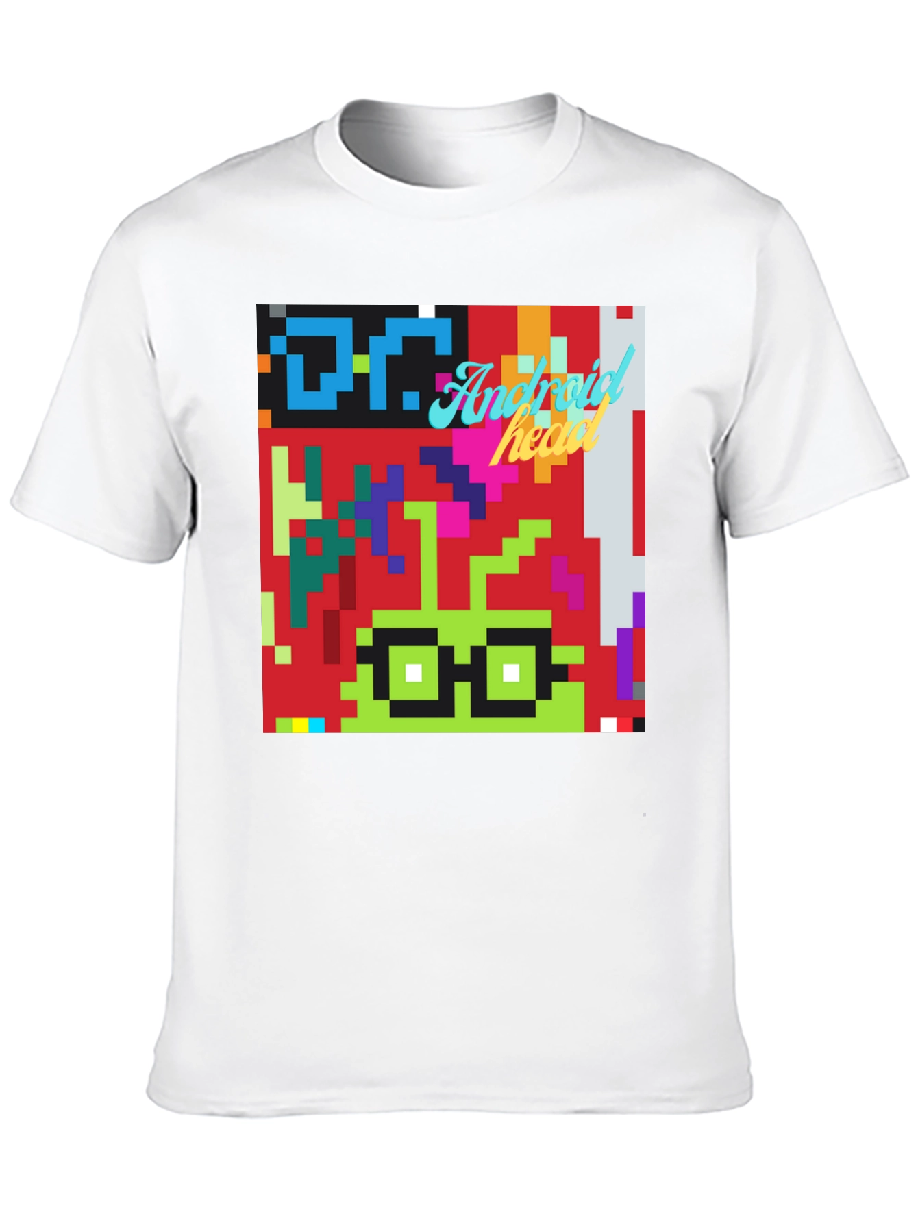 Pixel Art Android Nerd T-Shirt - Retro Style