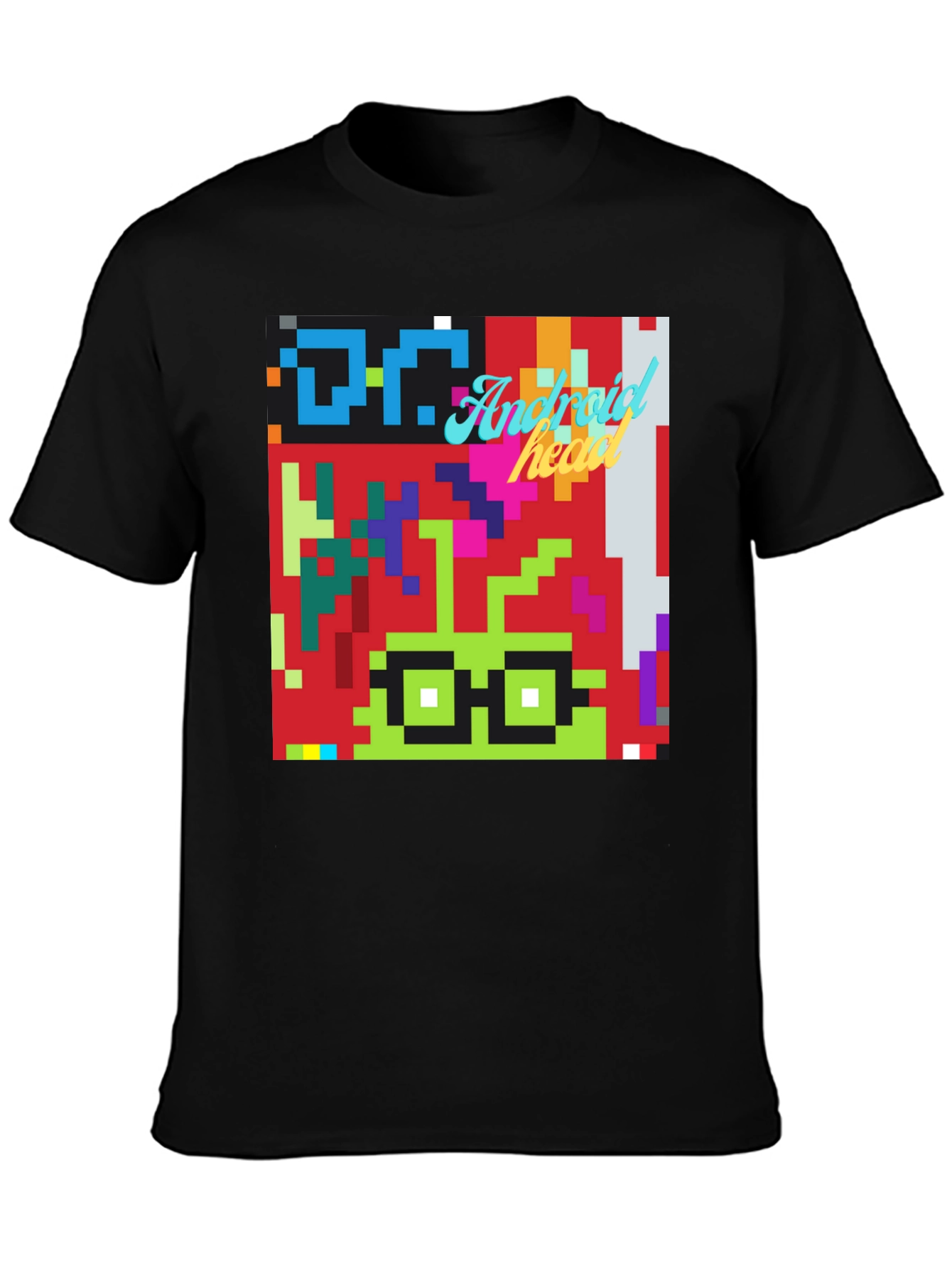Pixel Art Android Nerd T-Shirt - Retro Style