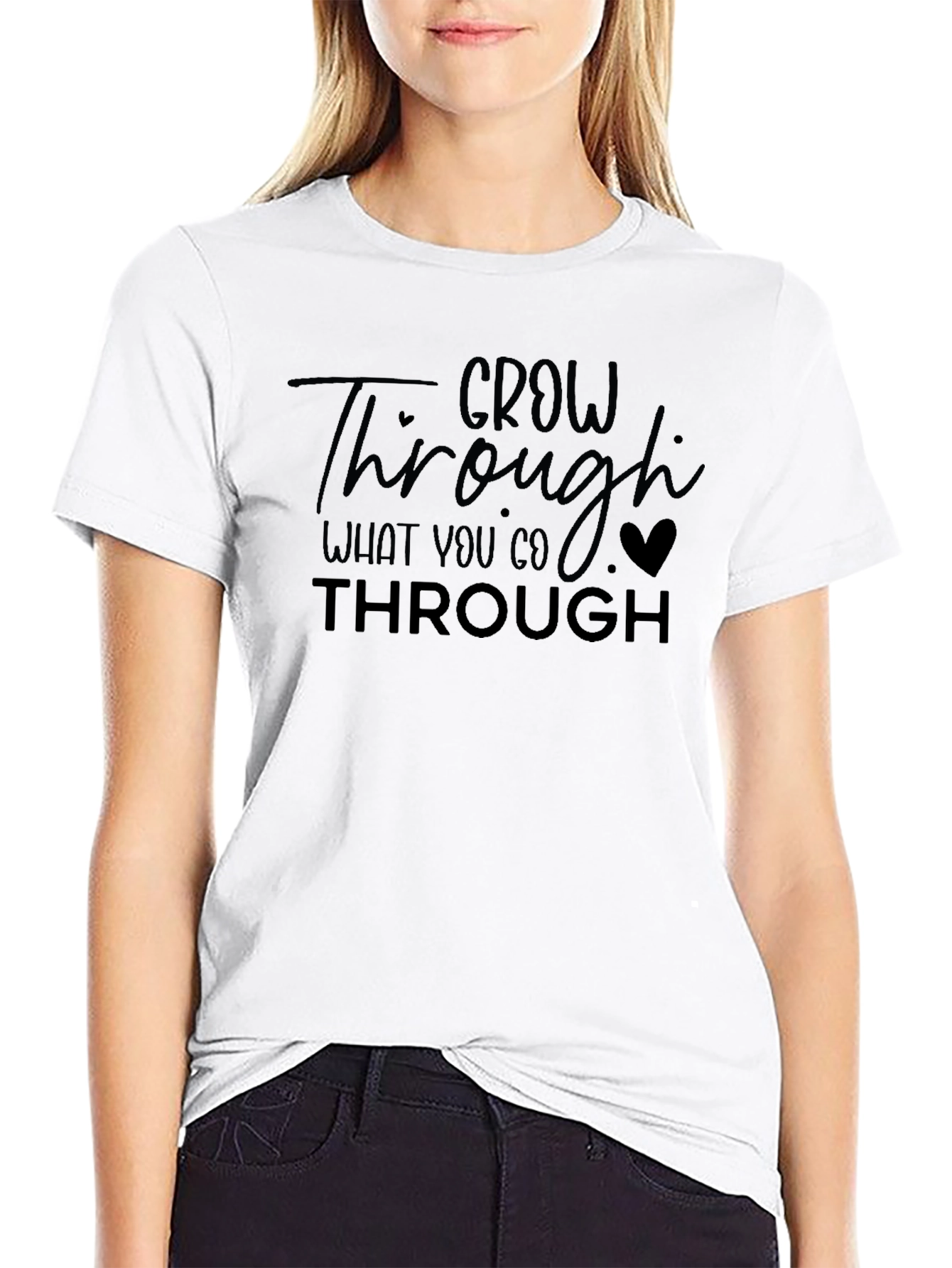 Grow Through What You Go Through Black Tee